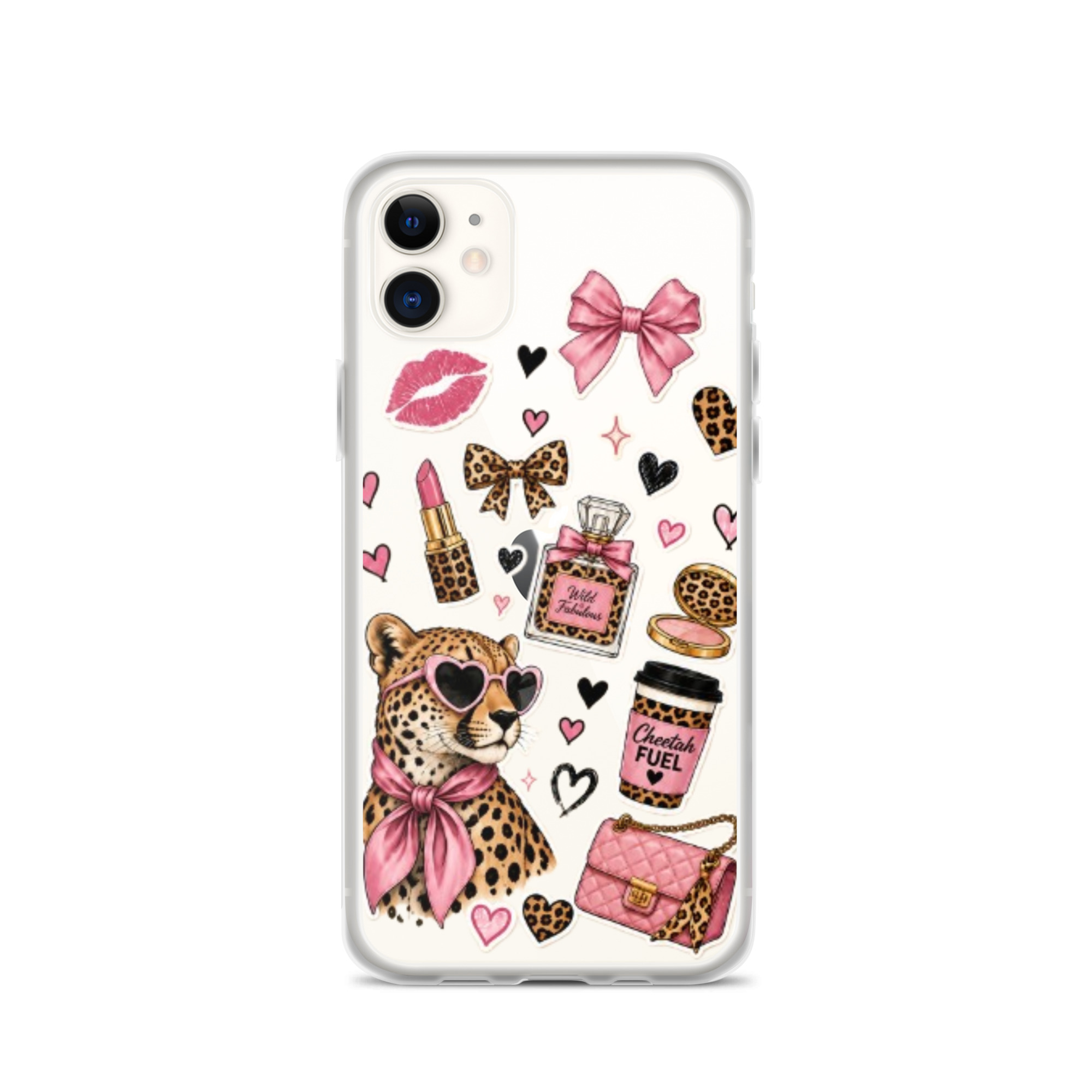 Wild Cheetah Stickers Clear Case for iPhone - Image 7