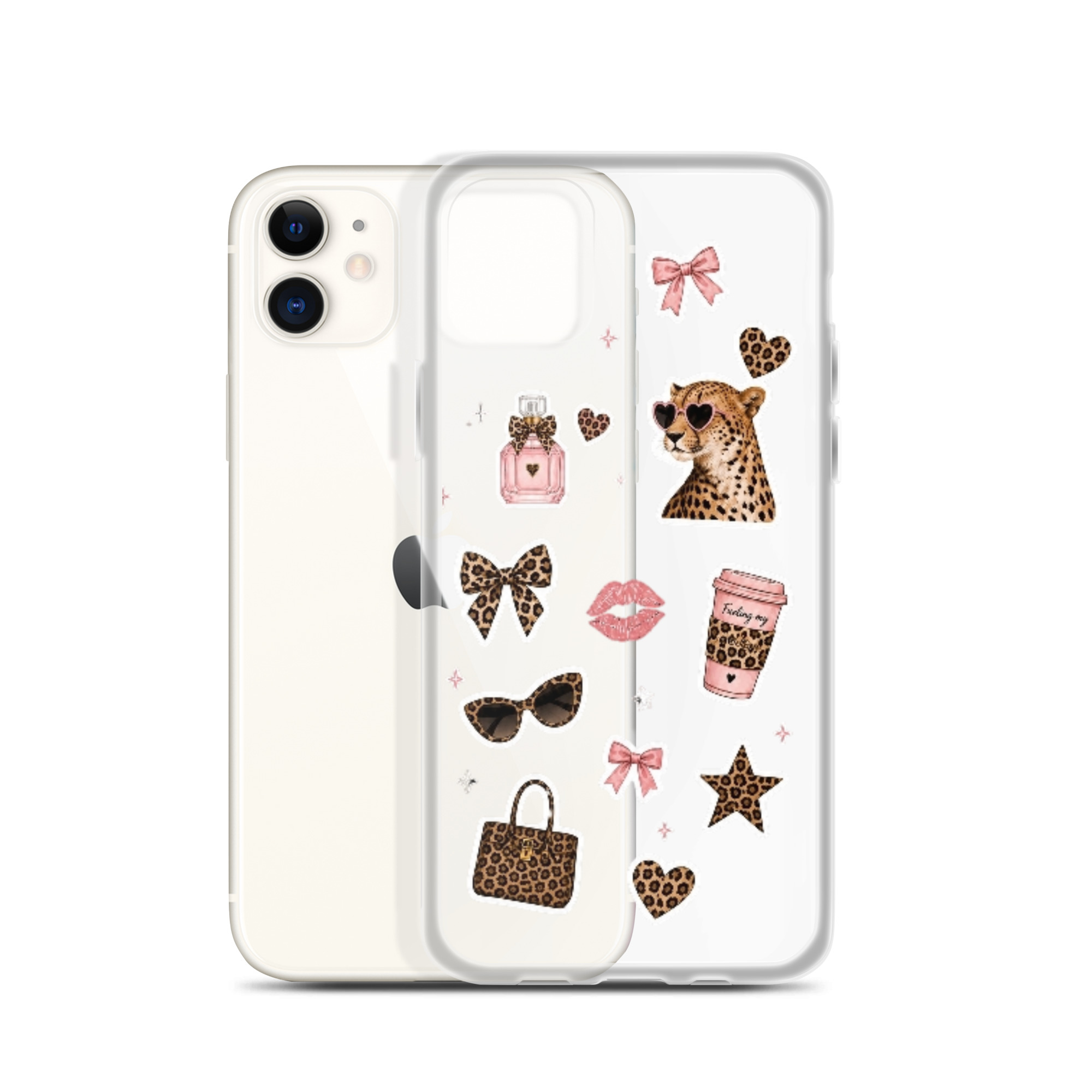 Cheetah Girl Stickers Clear Case for iPhone - Image 8