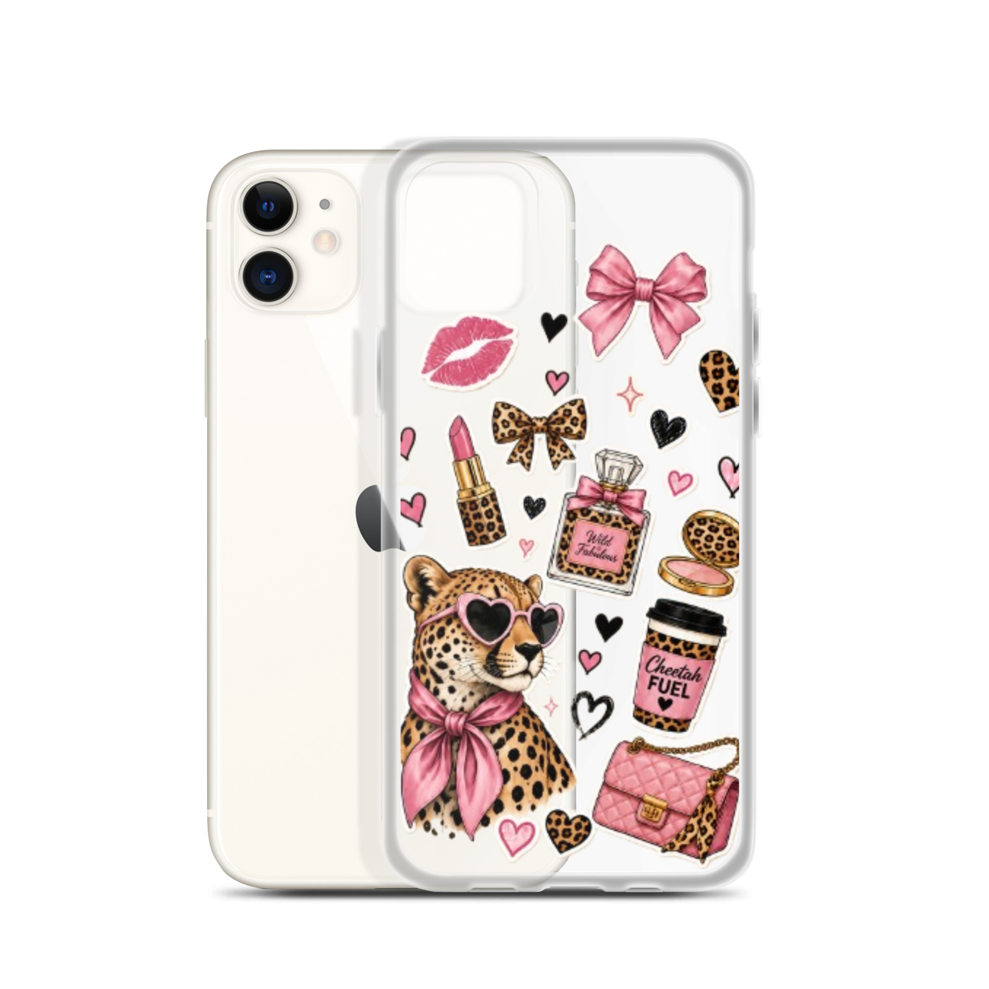 Wild Cheetah Stickers Clear Case for iPhone - Image 8