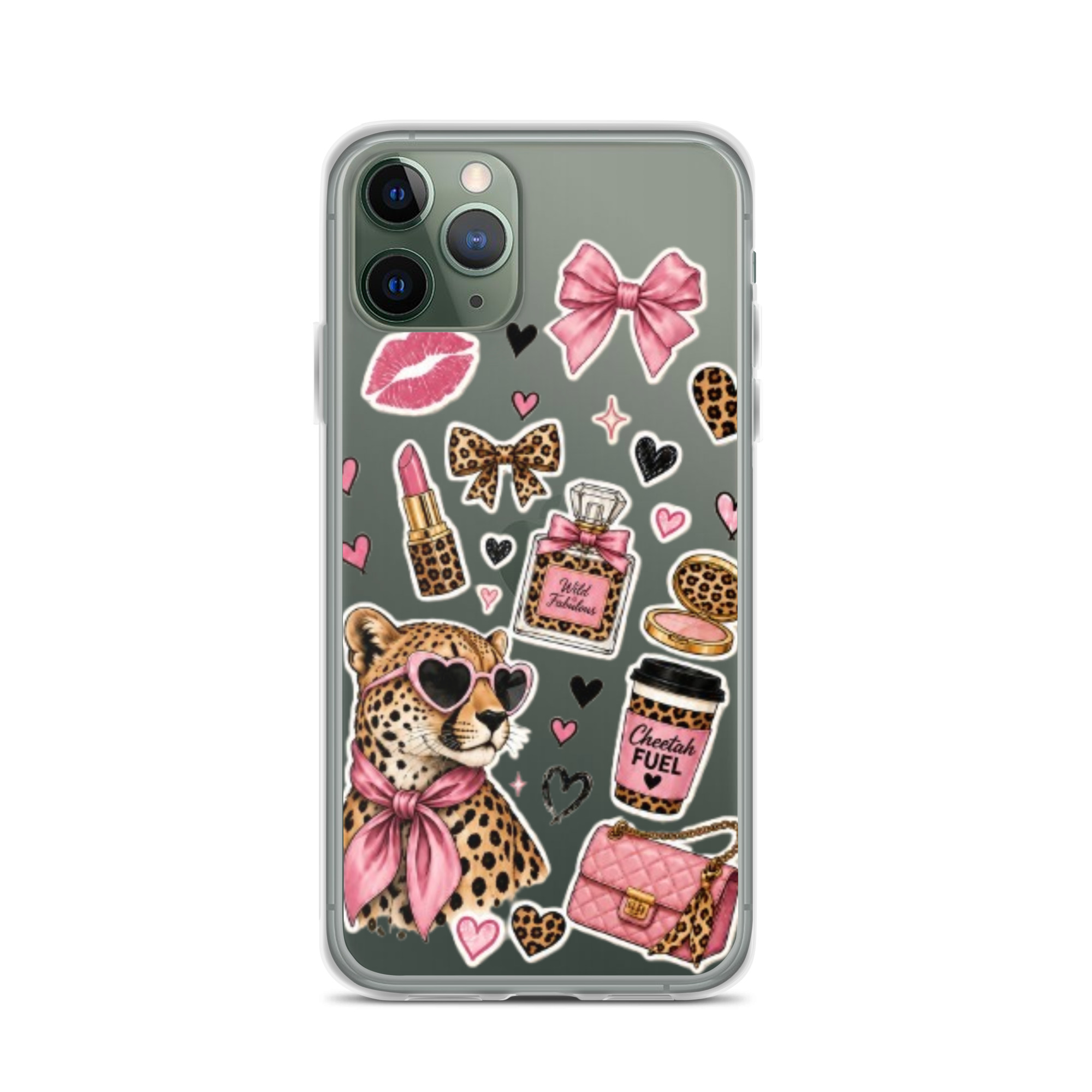 Wild Cheetah Stickers Clear Case for iPhone - Image 5