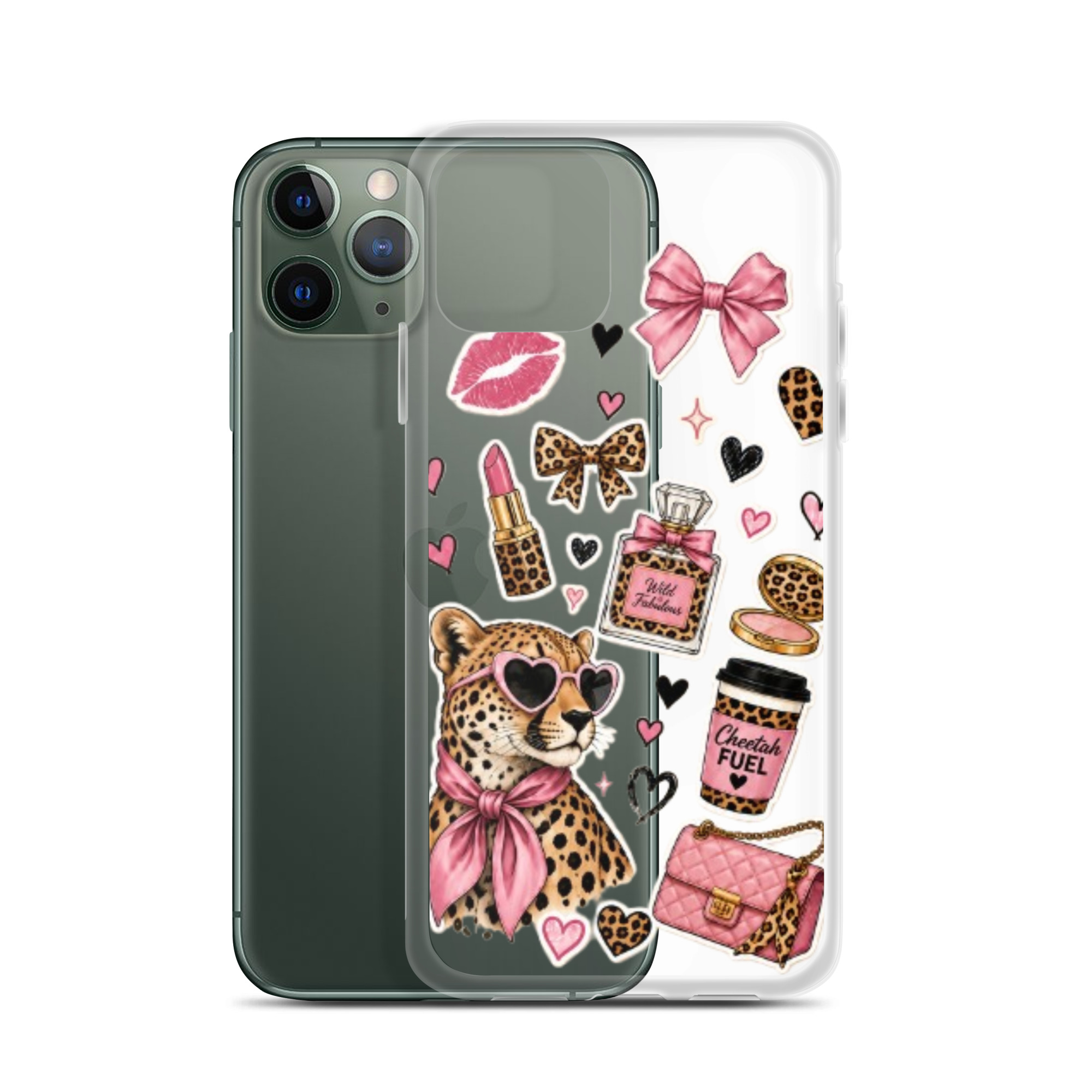 Wild Cheetah Stickers Clear Case for iPhone - Image 6