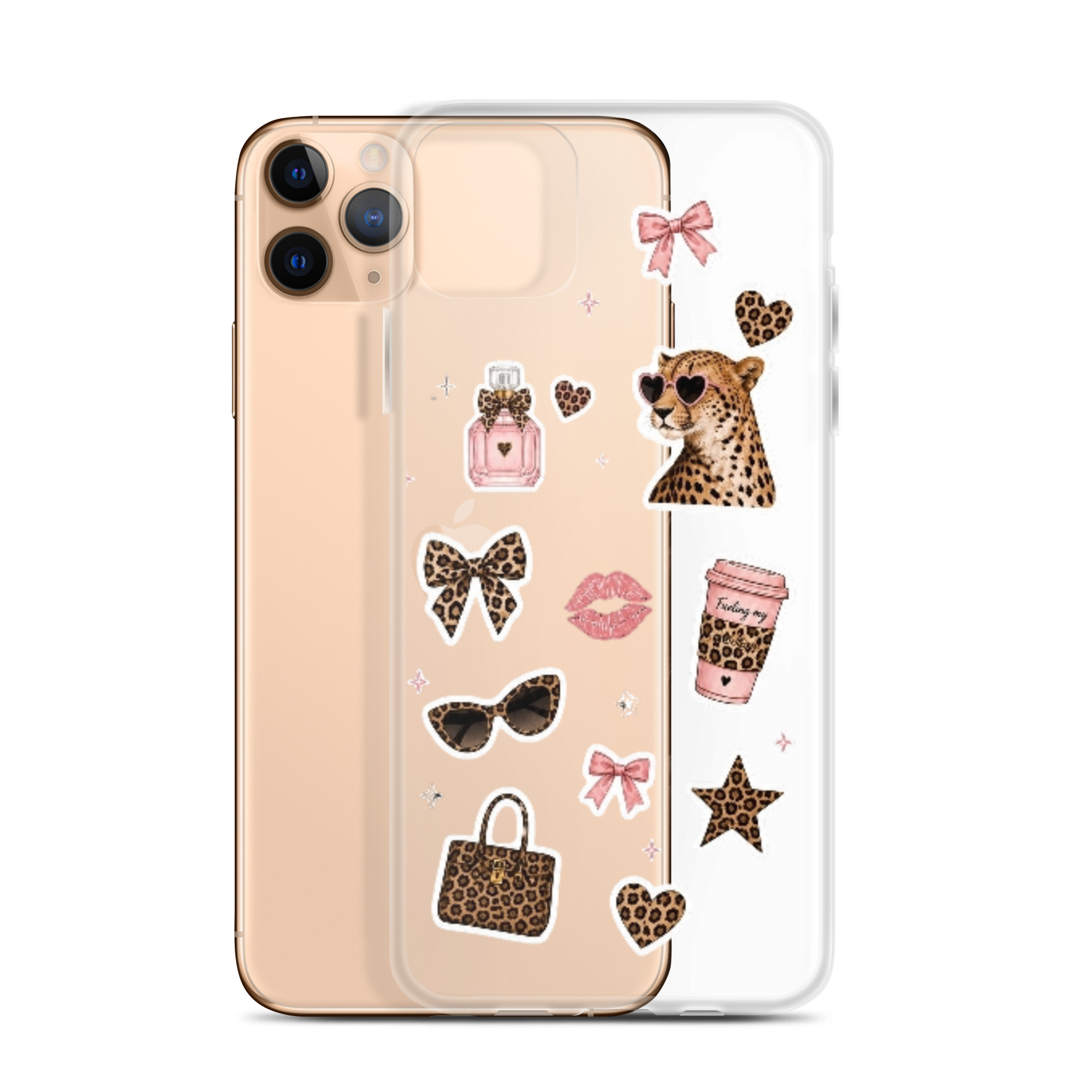 Cheetah Girl Stickers Clear Case for iPhone - Image 4