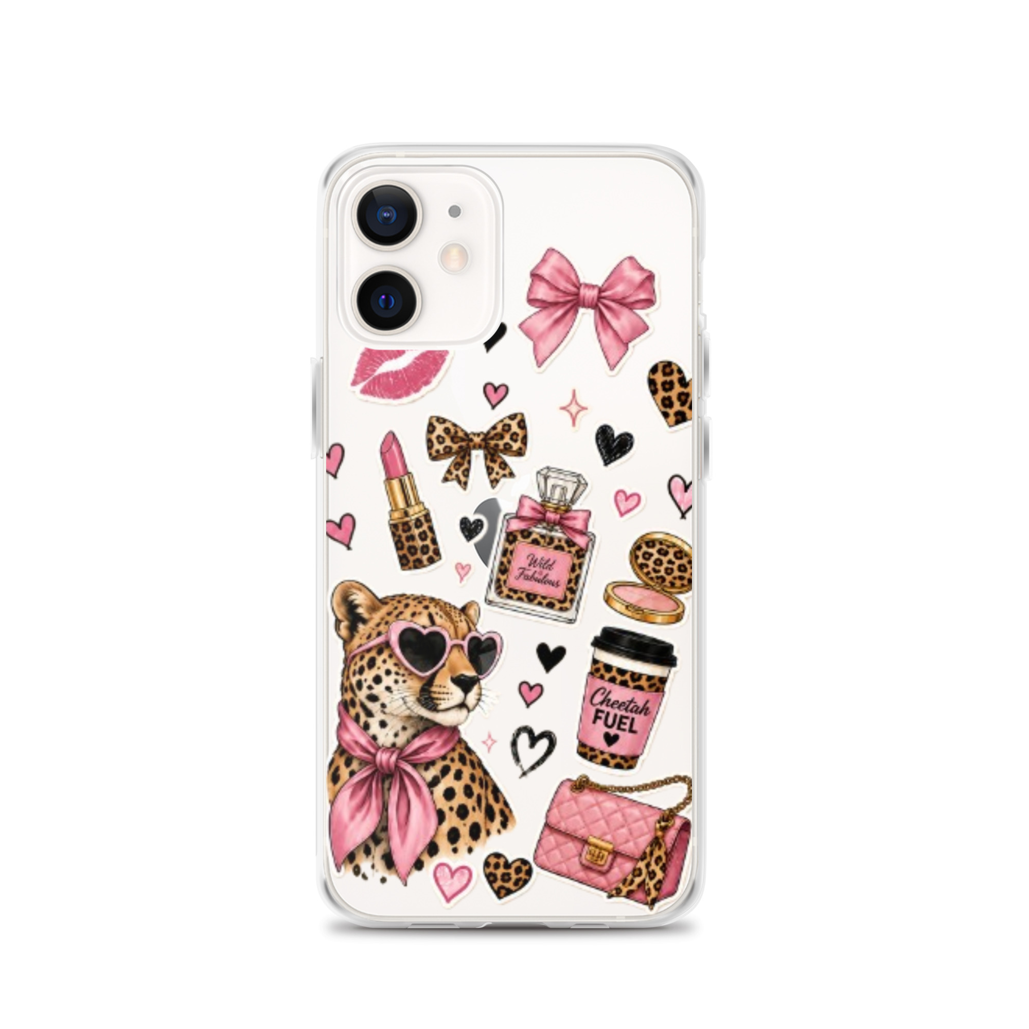 Wild Cheetah Stickers Clear Case for iPhone - Image 15