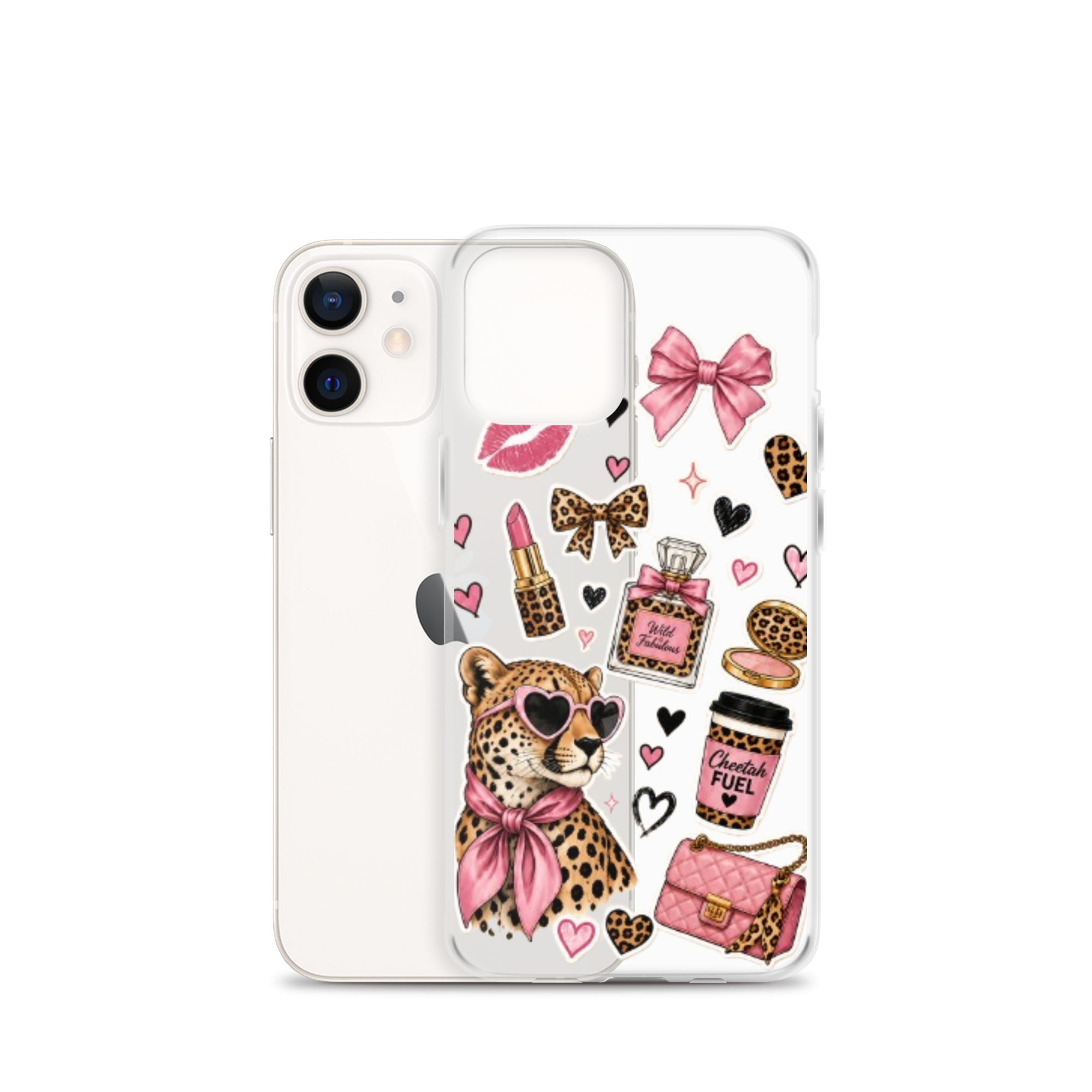 Wild Cheetah Stickers Clear Case for iPhone - Image 10