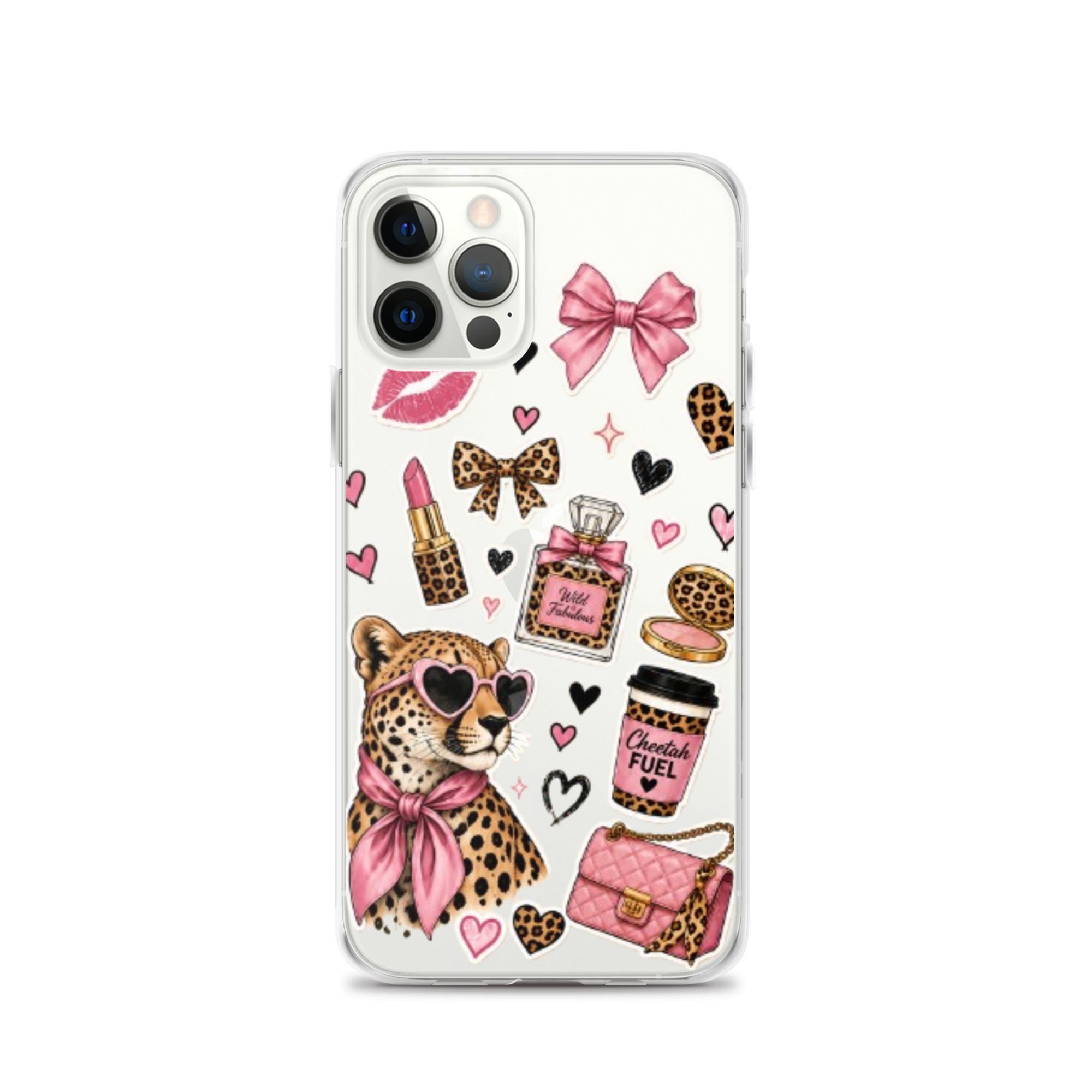 Wild Cheetah Stickers Clear Case for iPhone - Image 13