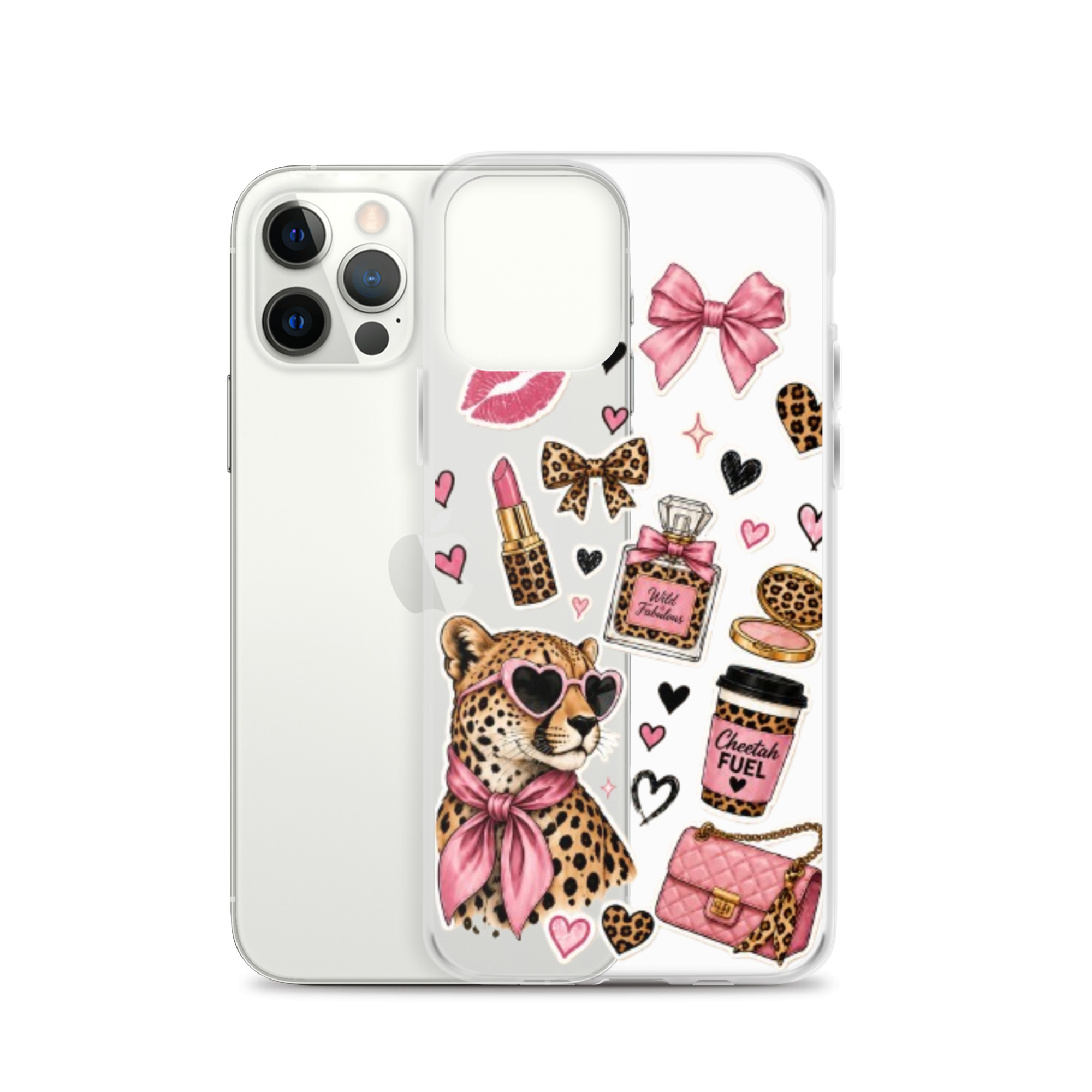 Wild Cheetah Stickers Clear Case for iPhone - Image 14