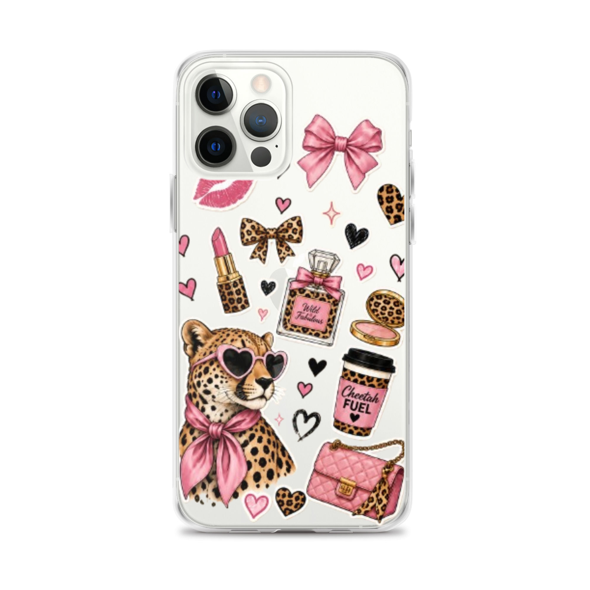 Wild Cheetah Stickers Clear Case for iPhone - Image 11