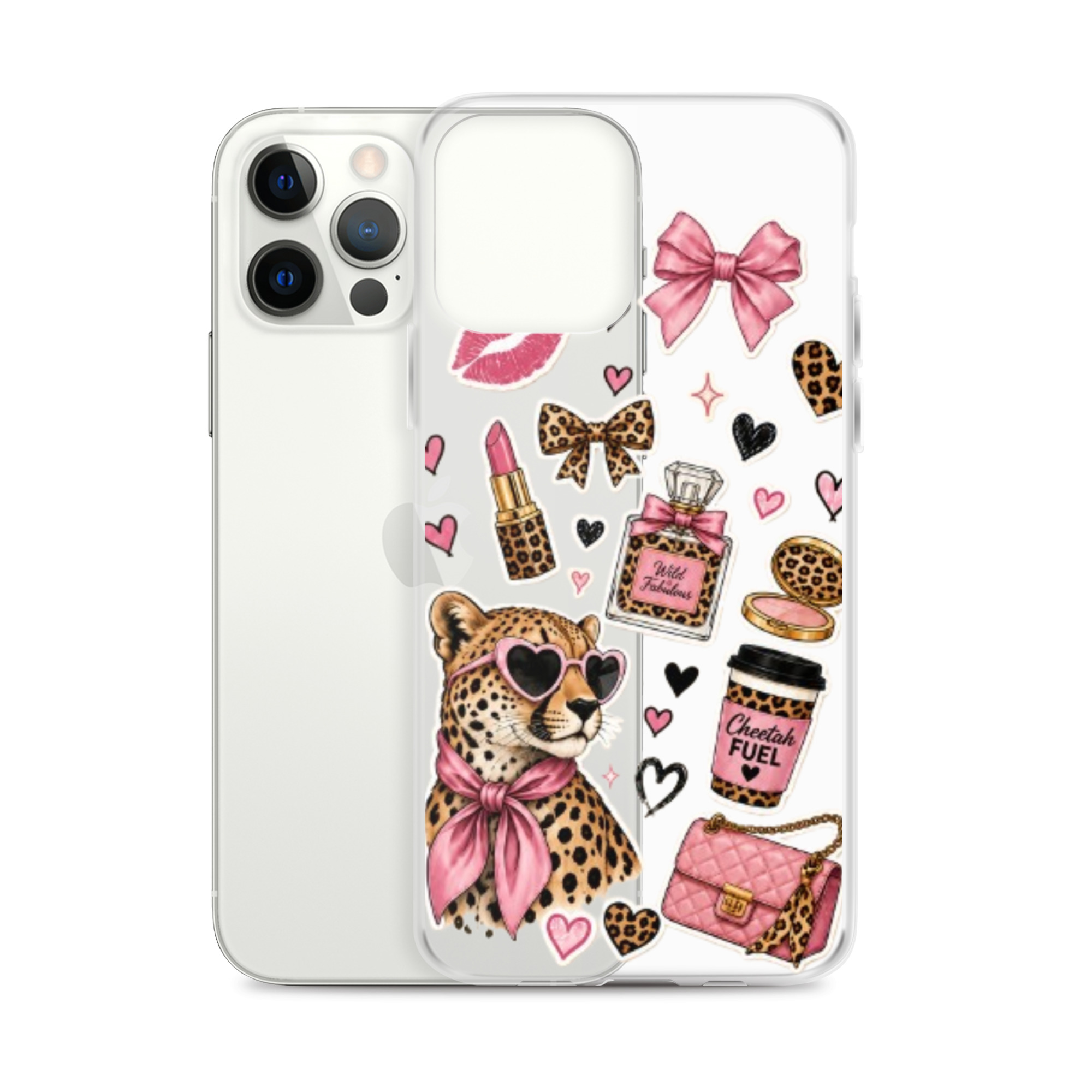 Wild Cheetah Stickers Clear Case for iPhone - Image 12