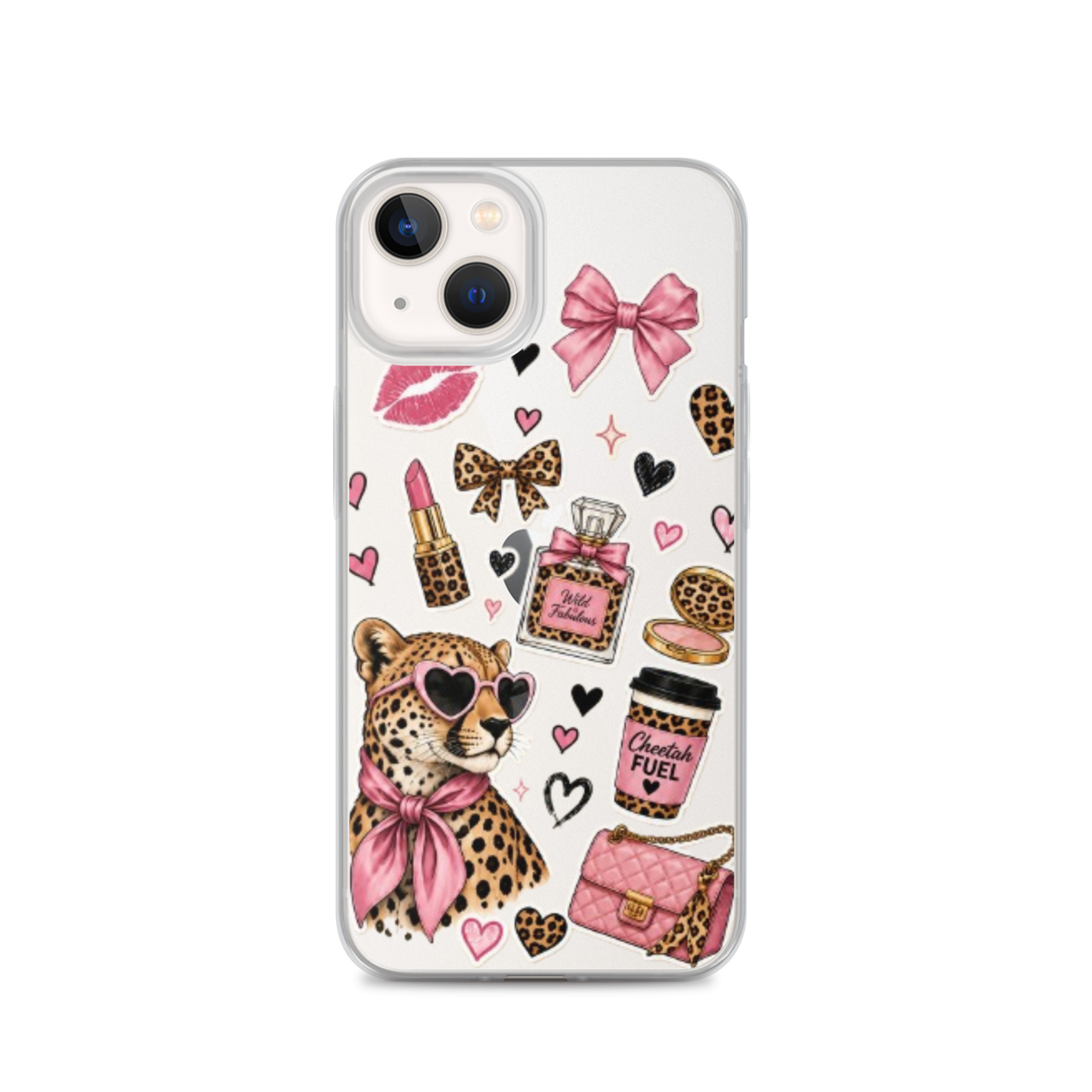 Wild Cheetah Stickers Clear Case for iPhone - Image 23