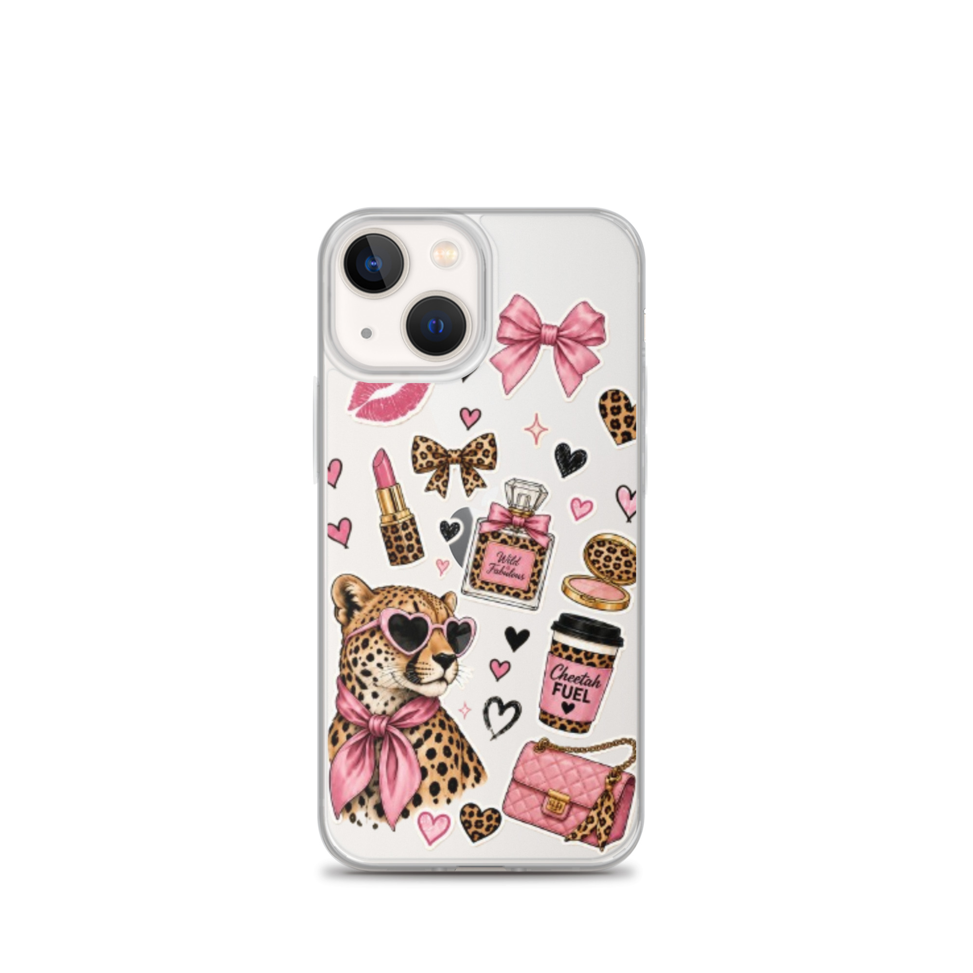 Wild Cheetah Stickers Clear Case for iPhone - Image 17