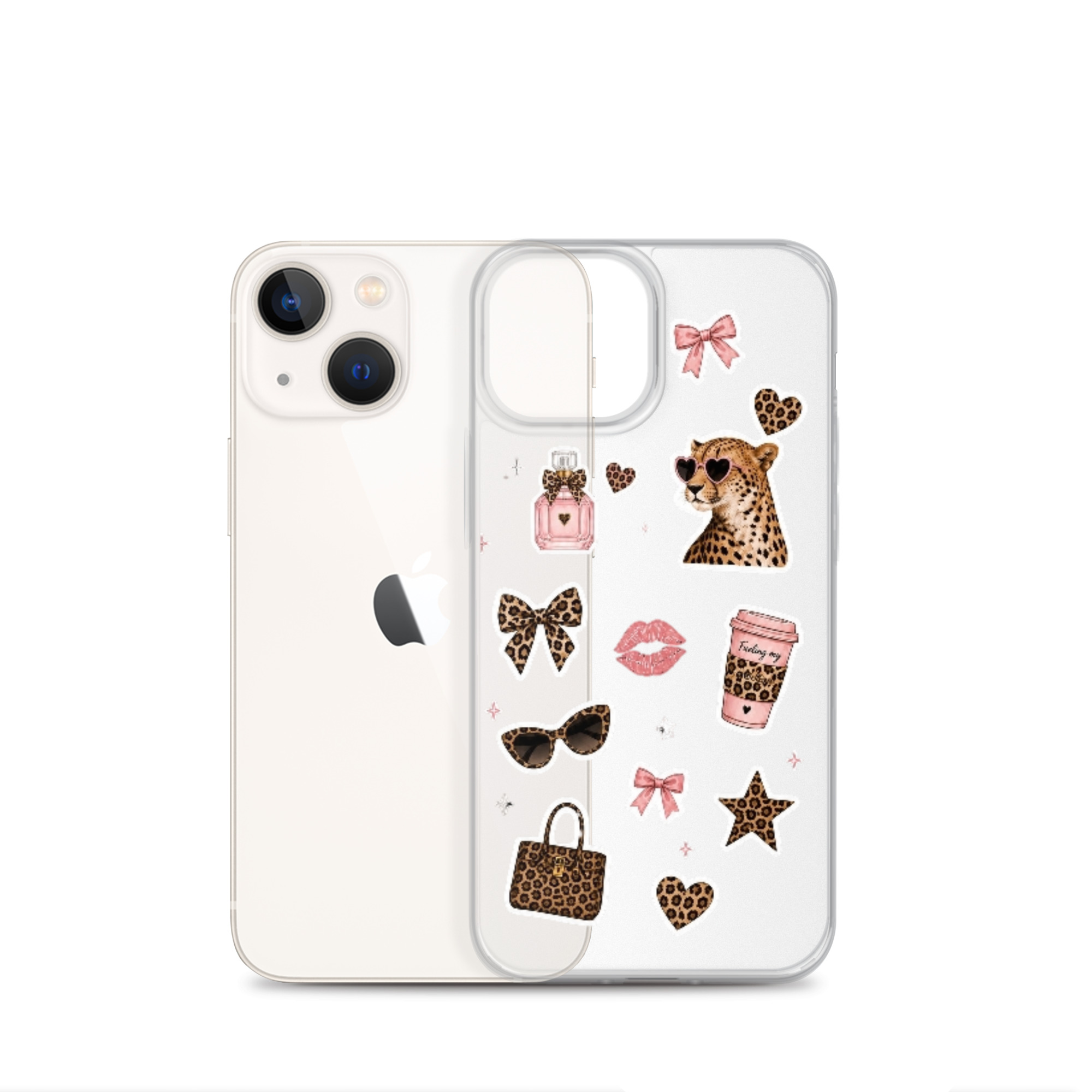 Cheetah Girl Stickers Clear Case for iPhone - Image 18