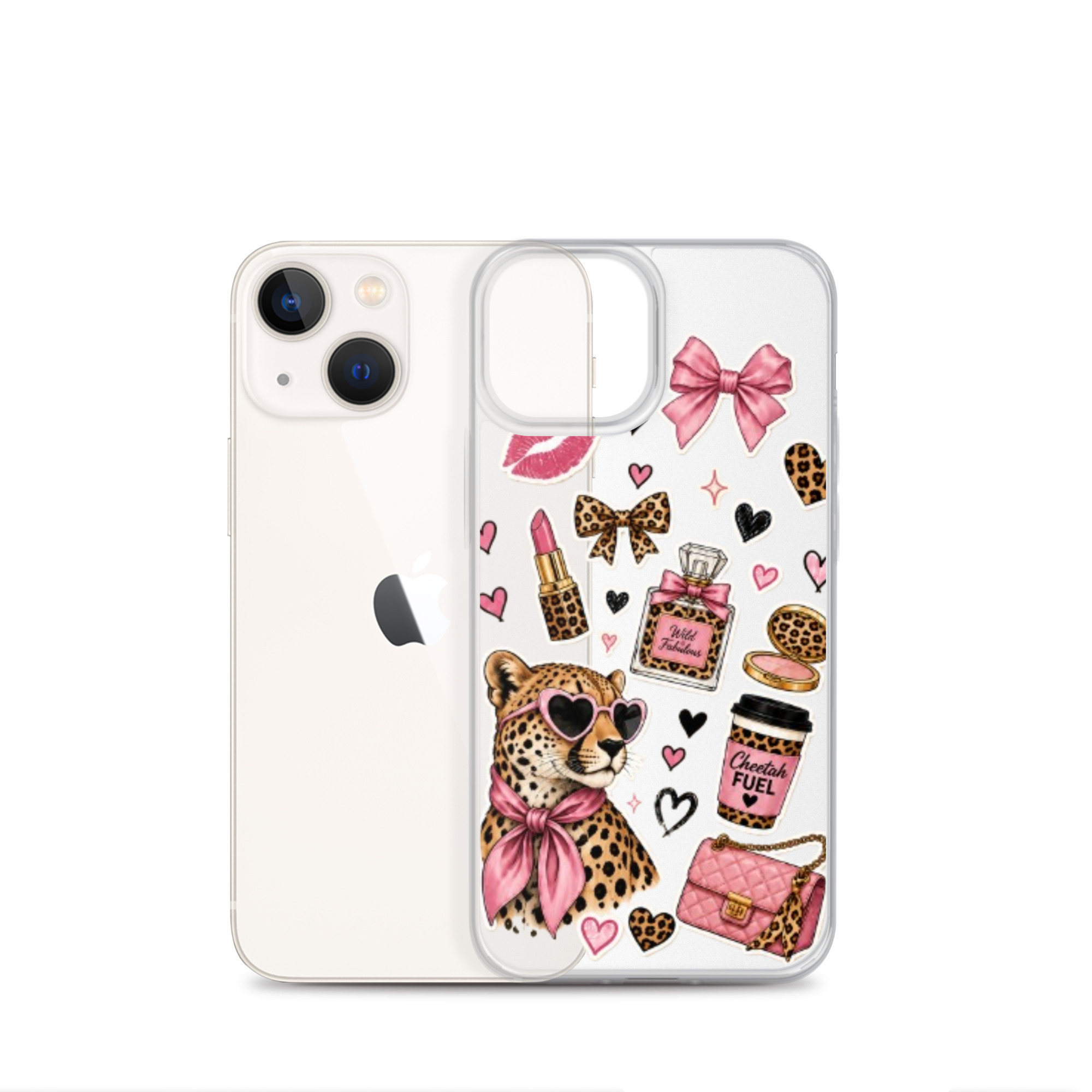 Wild Cheetah Stickers Clear Case for iPhone - Image 18