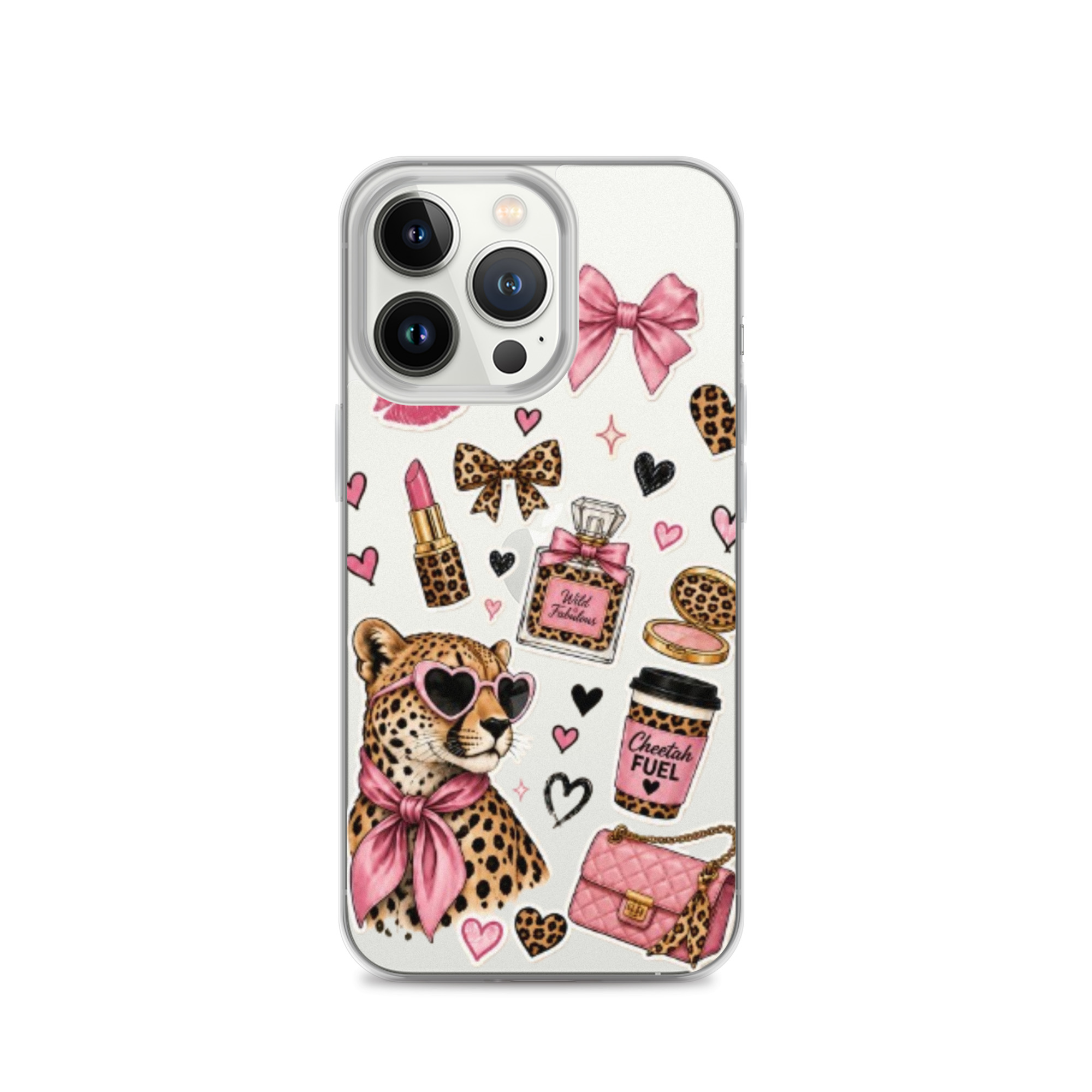 Wild Cheetah Stickers Clear Case for iPhone - Image 21