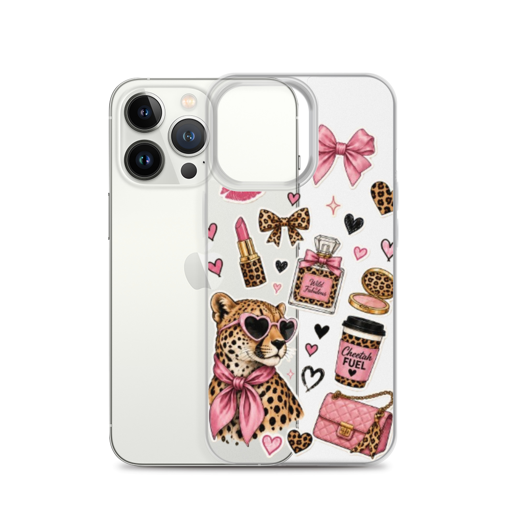 Wild Cheetah Stickers Clear Case for iPhone - Image 22