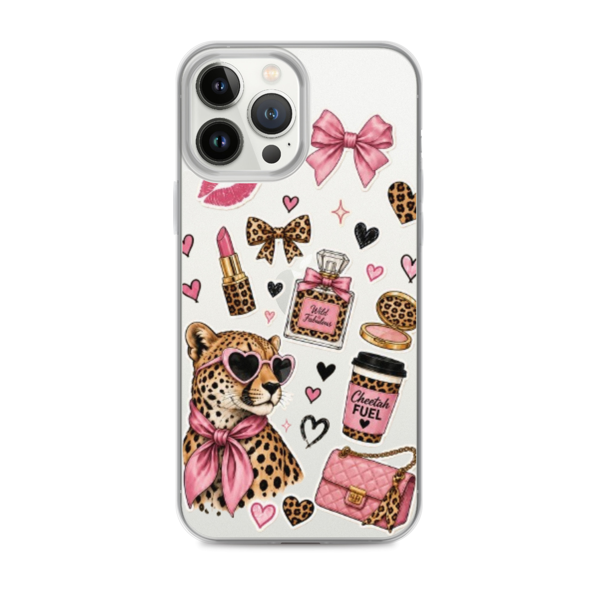 Wild Cheetah Stickers Clear Case for iPhone - Image 19