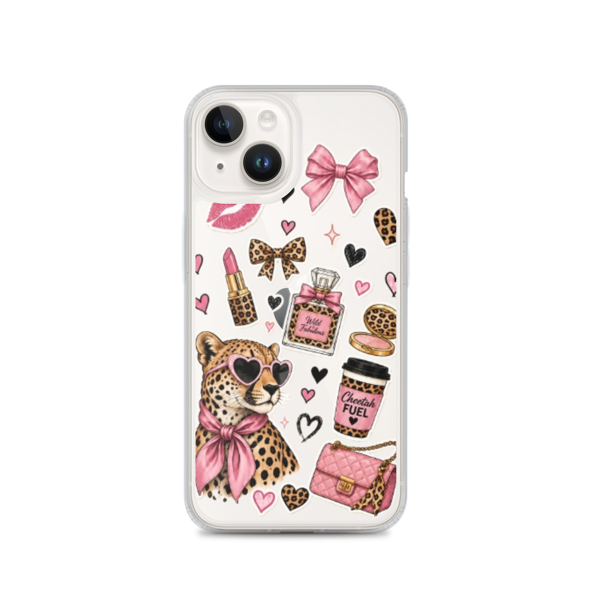 Wild Cheetah Stickers Clear Case for iPhone - Image 31