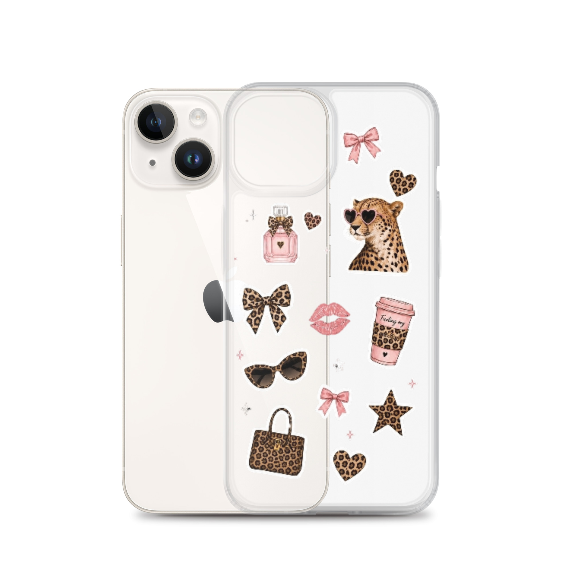 Cheetah Girl Stickers Clear Case for iPhone - Image 32