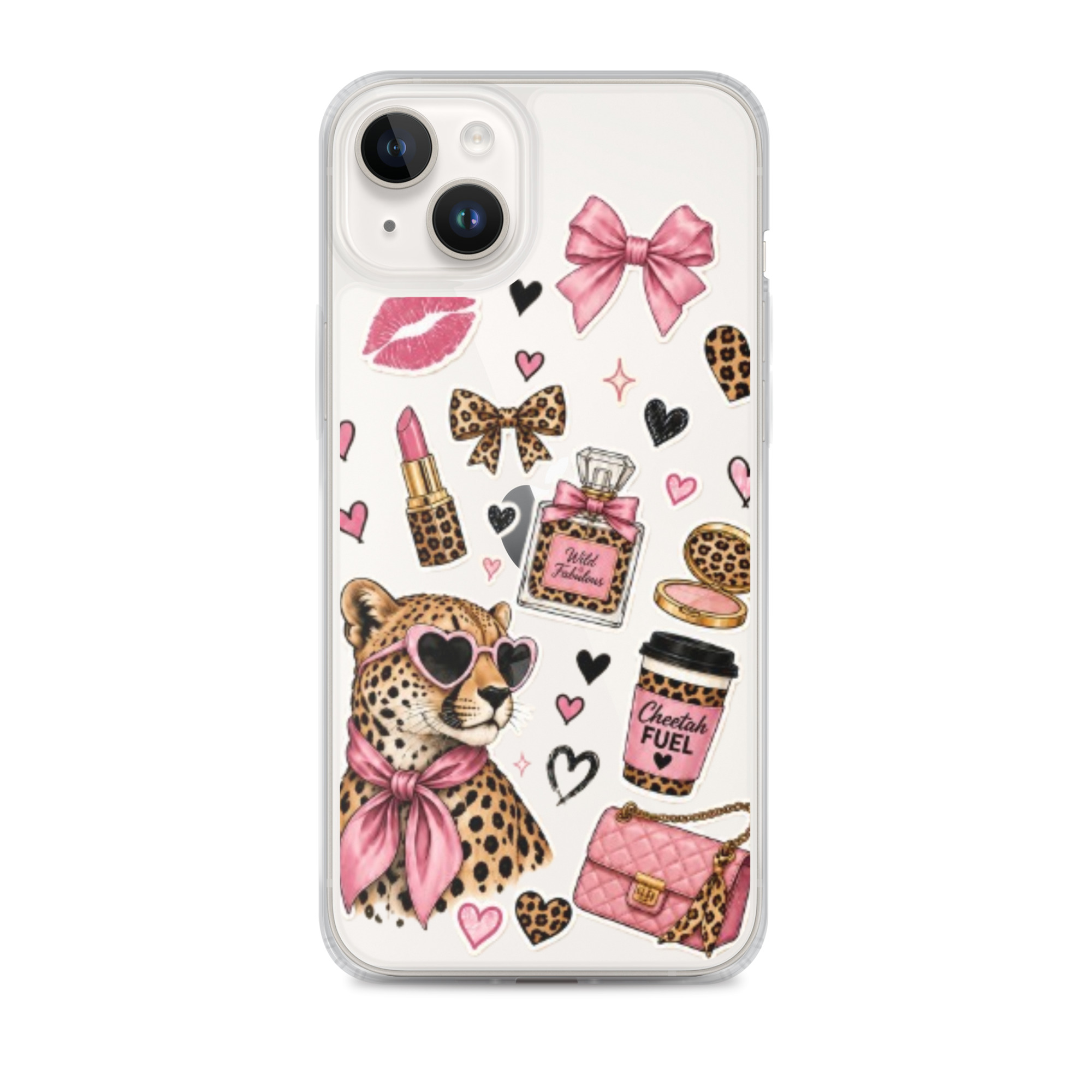 Wild Cheetah Stickers Clear Case for iPhone - Image 25