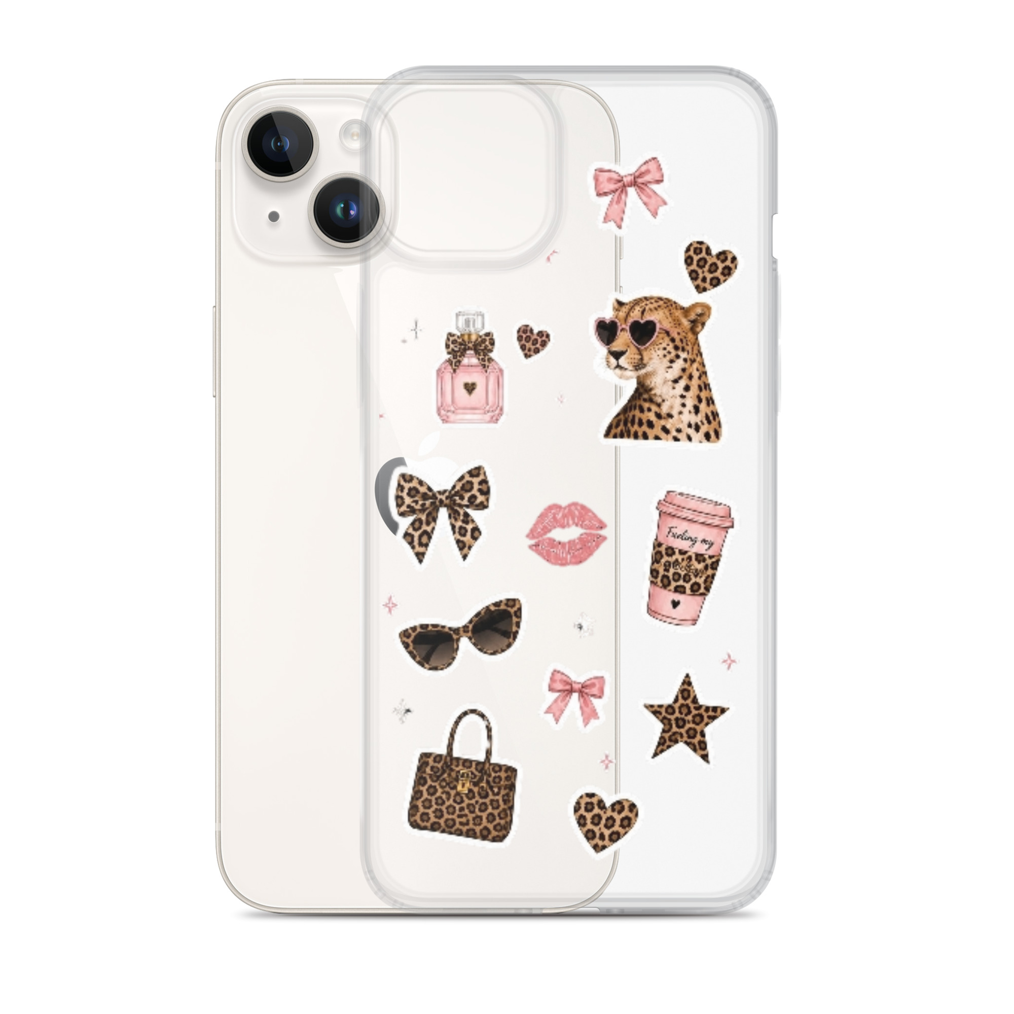 Cheetah Girl Stickers Clear Case for iPhone - Image 26