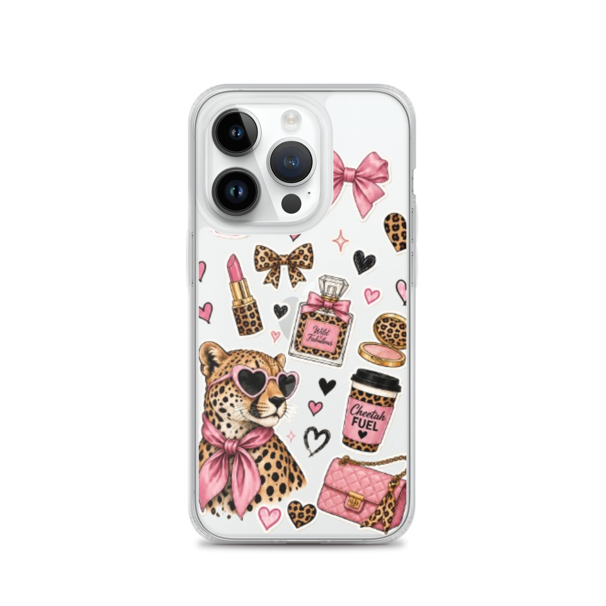 Wild Cheetah Stickers Clear Case for iPhone - Image 29