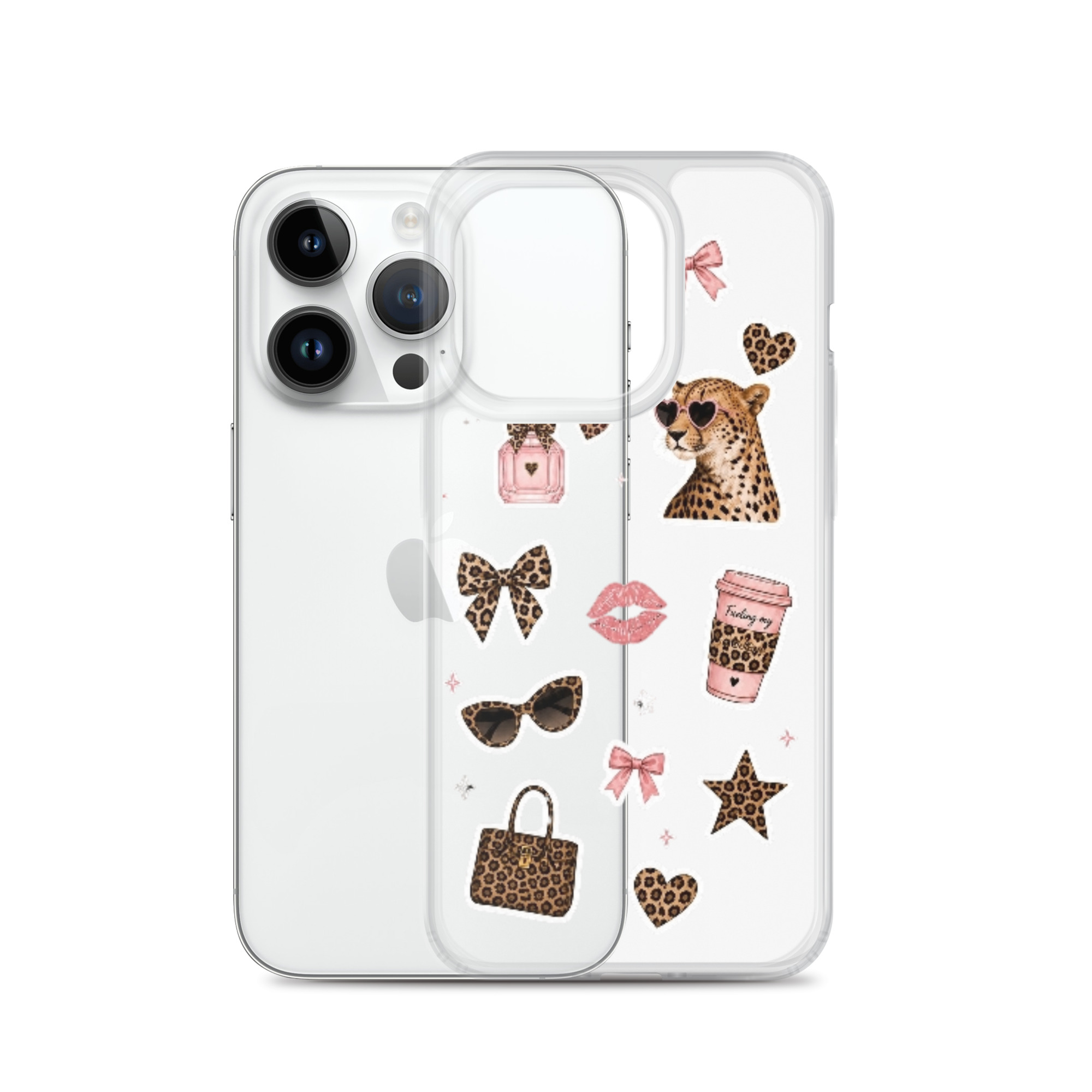 Cheetah Girl Stickers Clear Case for iPhone - Image 30