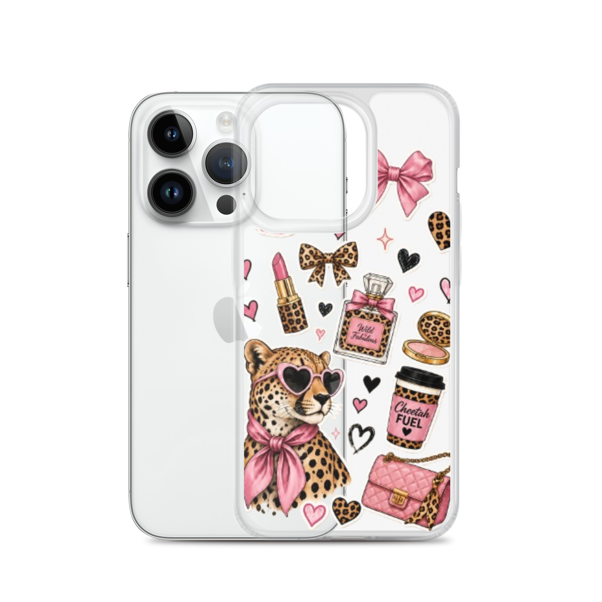 Wild Cheetah Stickers Clear Case for iPhone - Image 30