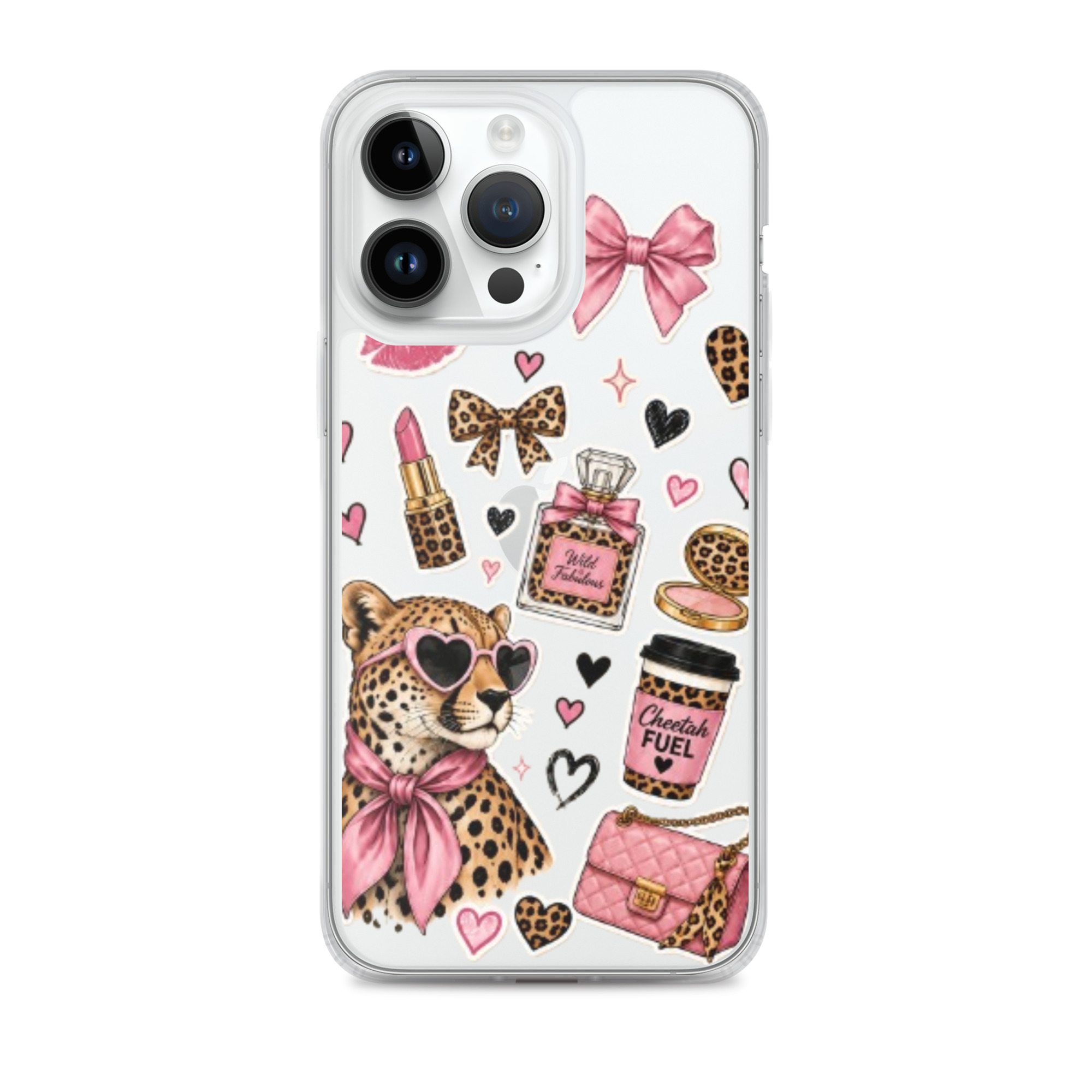 Wild Cheetah Stickers Clear Case for iPhone - Image 27