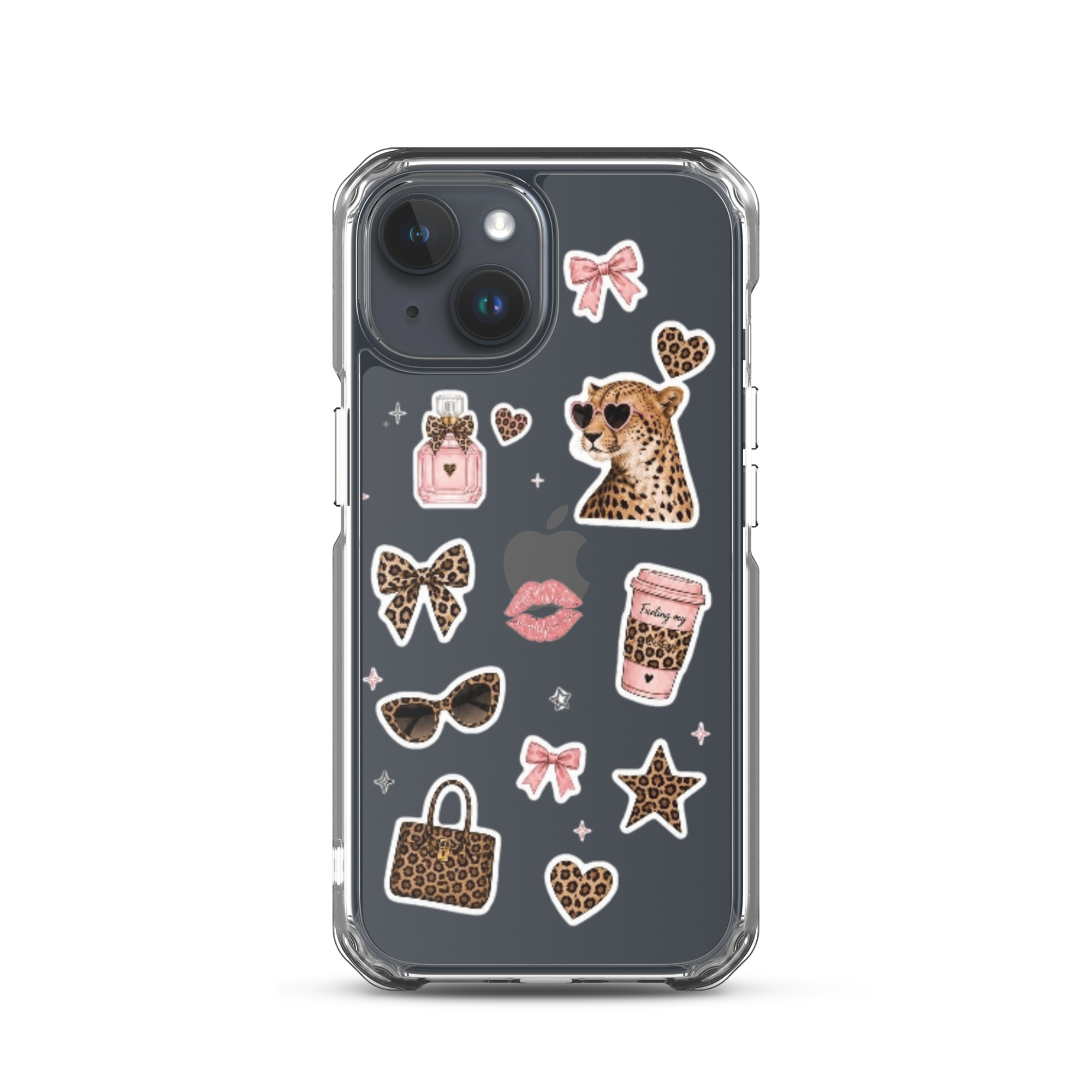 Cheetah Girl Stickers Clear Case for iPhone - Image 38