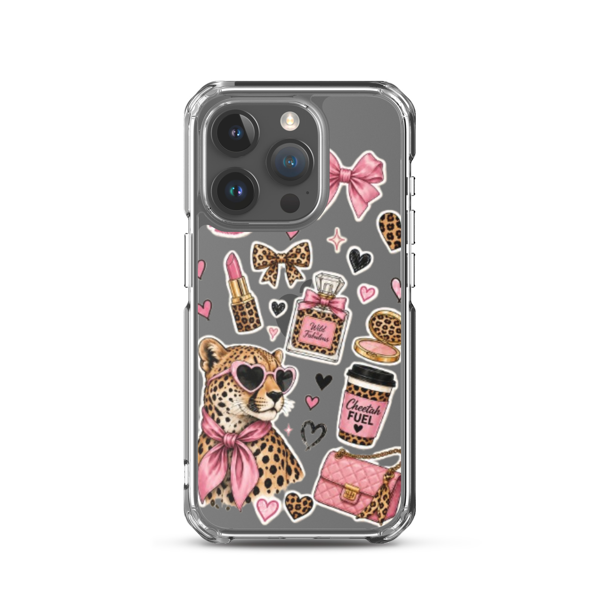 Wild Cheetah Stickers Clear Case for iPhone - Image 37