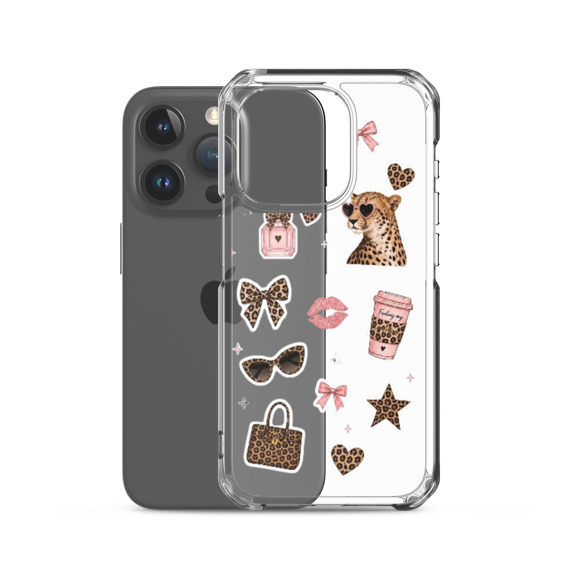 Cheetah Girl Stickers Clear Case for iPhone - Image 37