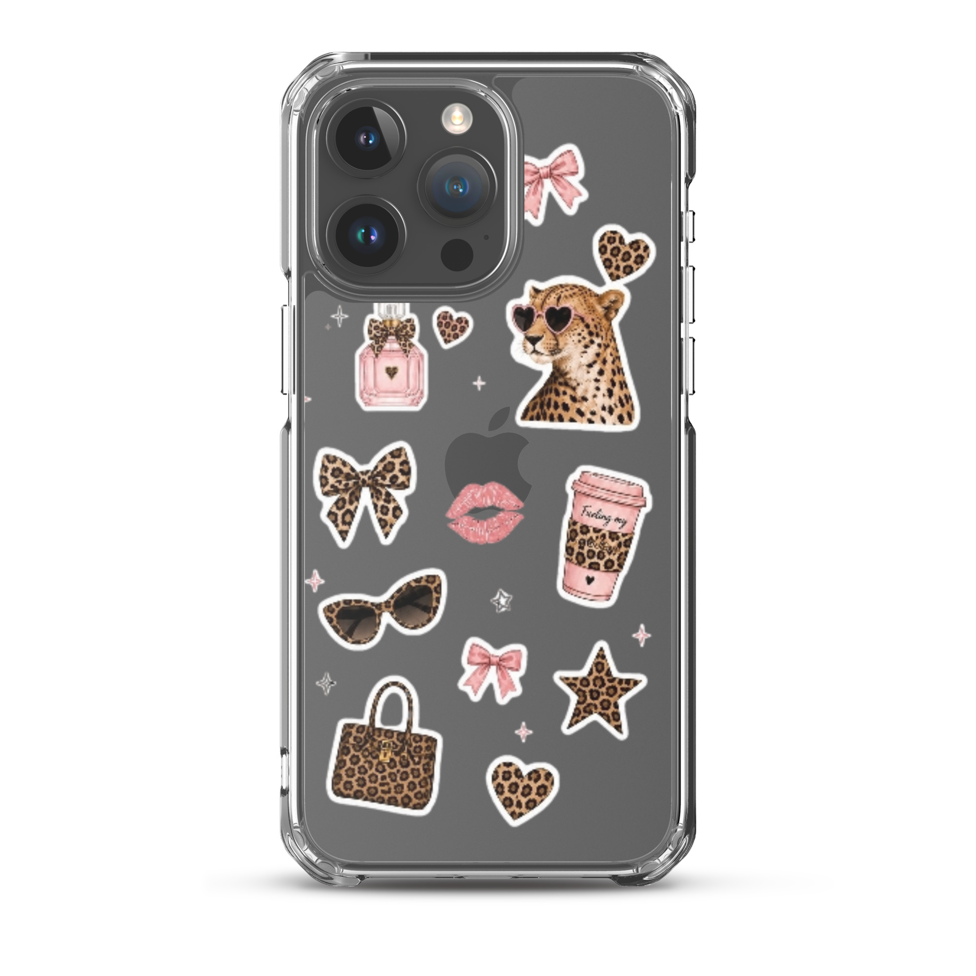 Cheetah Girl Stickers Clear Case for iPhone - Image 34