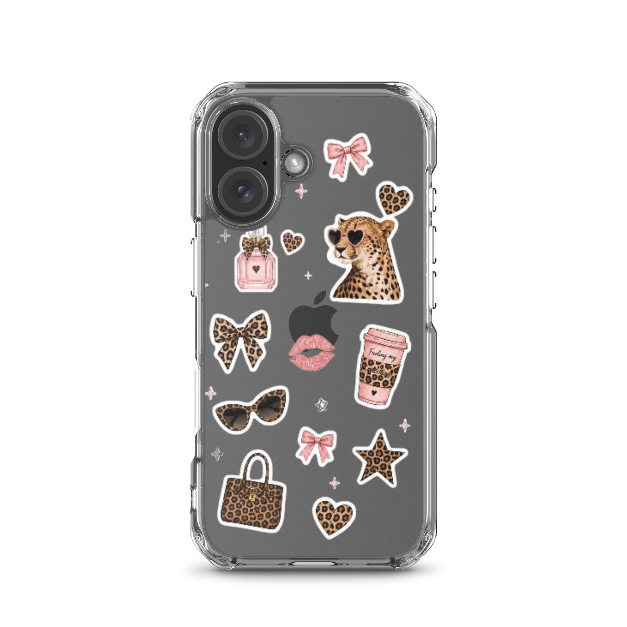 Cheetah Girl Stickers Clear Case for iPhone