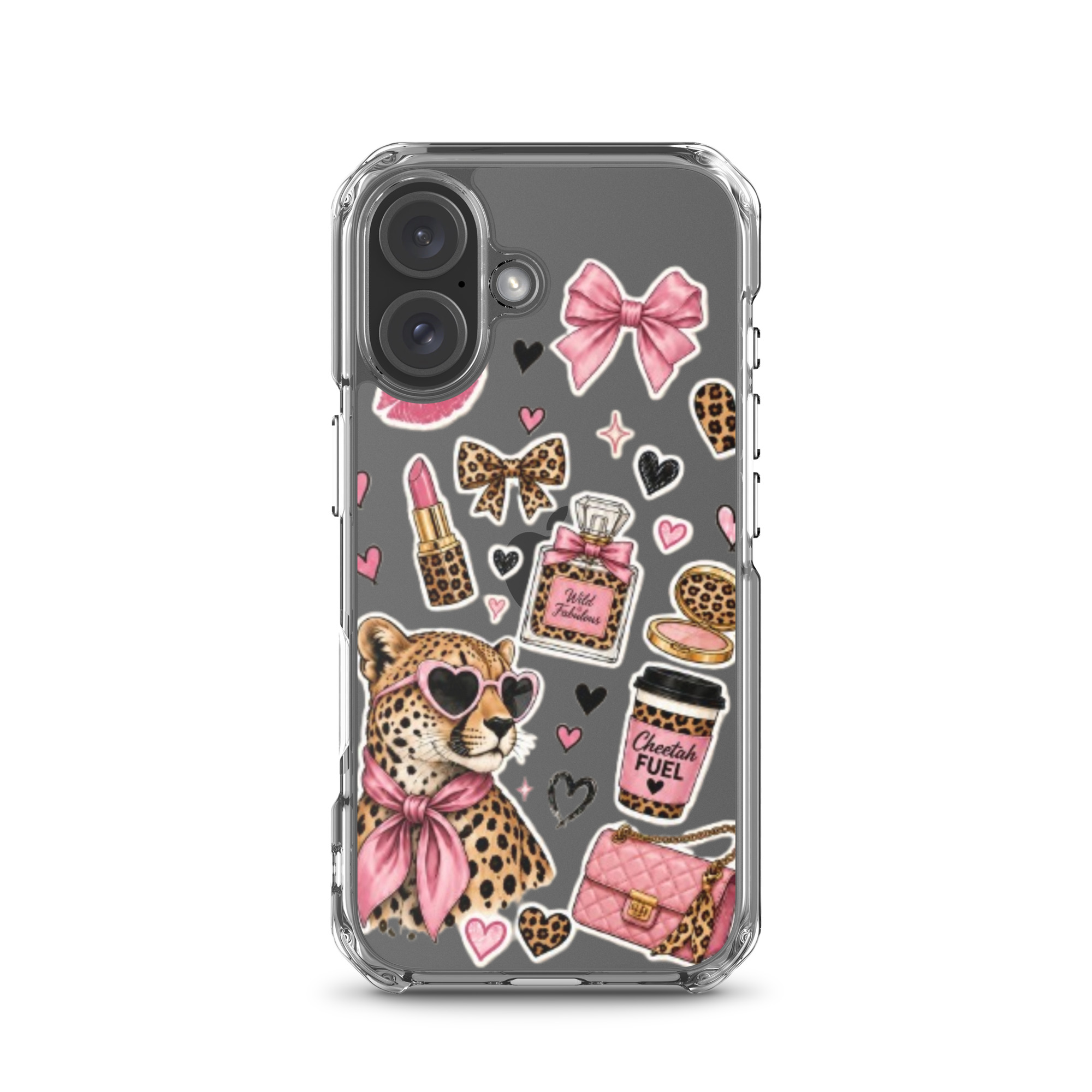 Wild Cheetah Stickers Clear Case for iPhone - Image 46