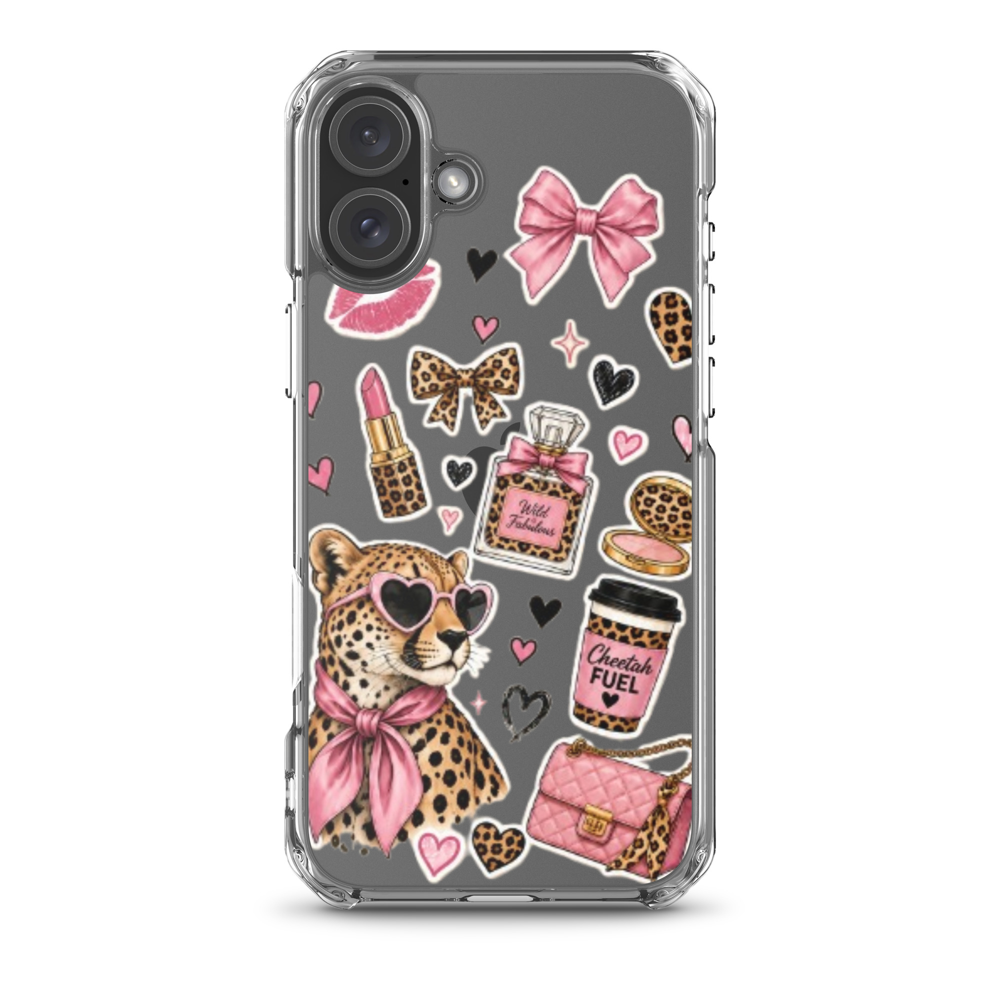 Wild Cheetah Stickers Clear Case for iPhone - Image 40