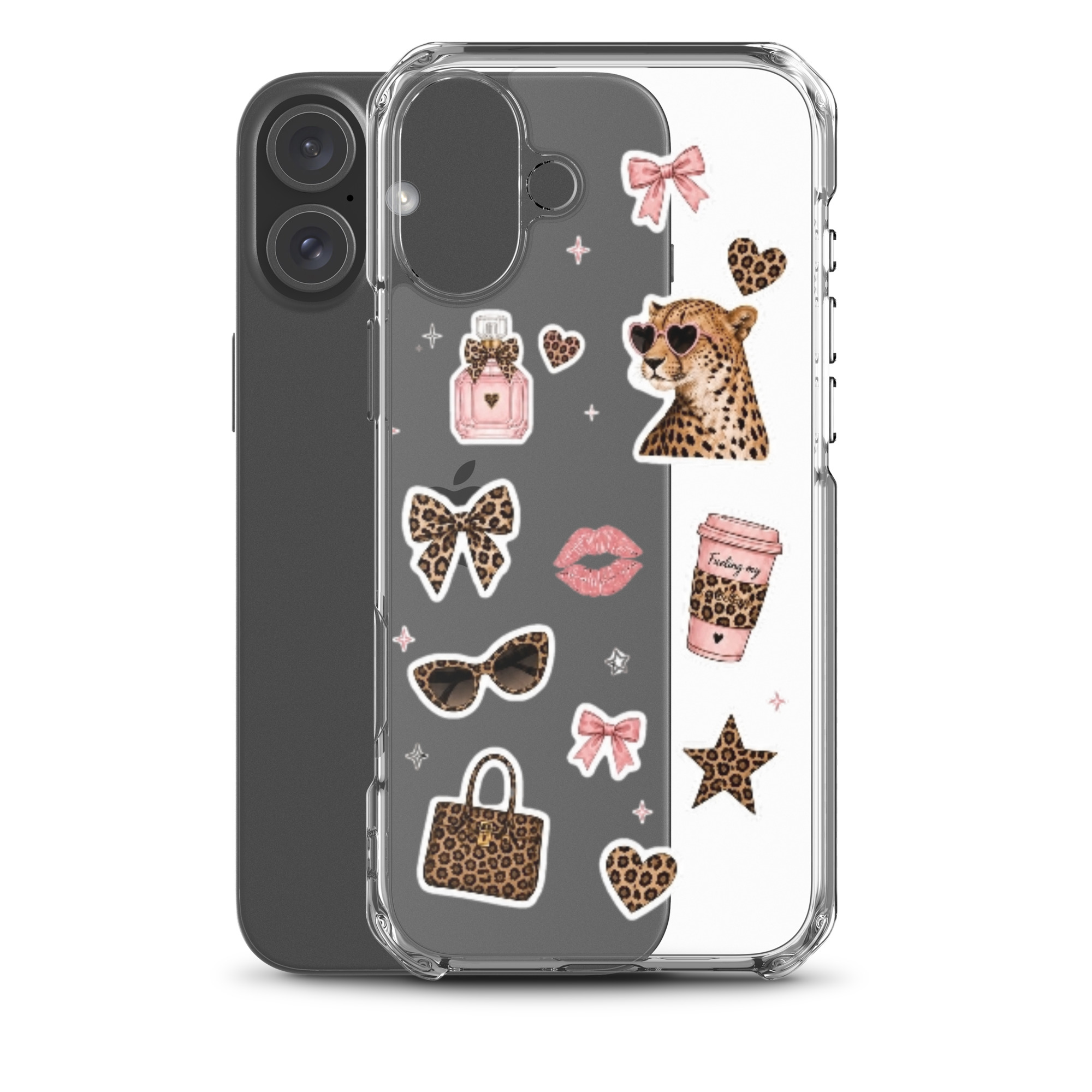 Cheetah Girl Stickers Clear Case for iPhone - Image 41