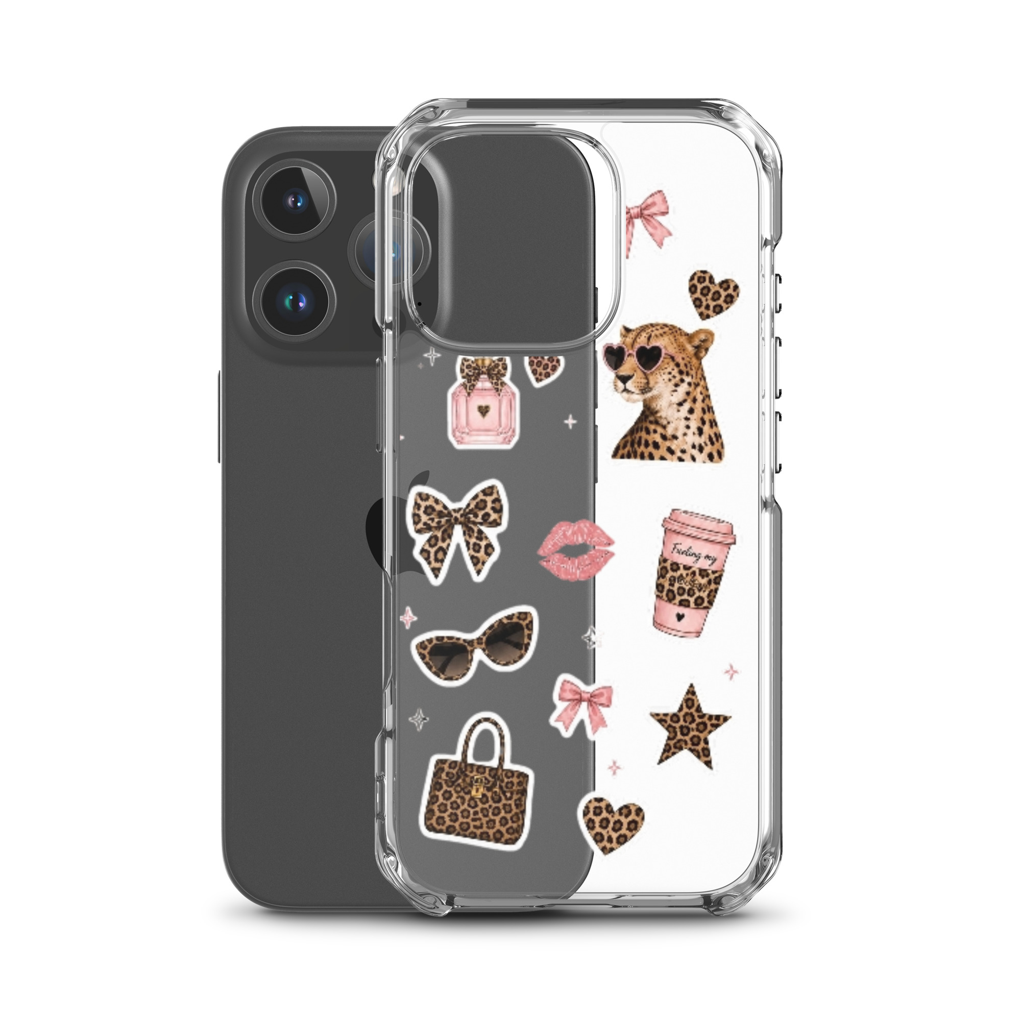 Cheetah Girl Stickers Clear Case for iPhone - Image 45