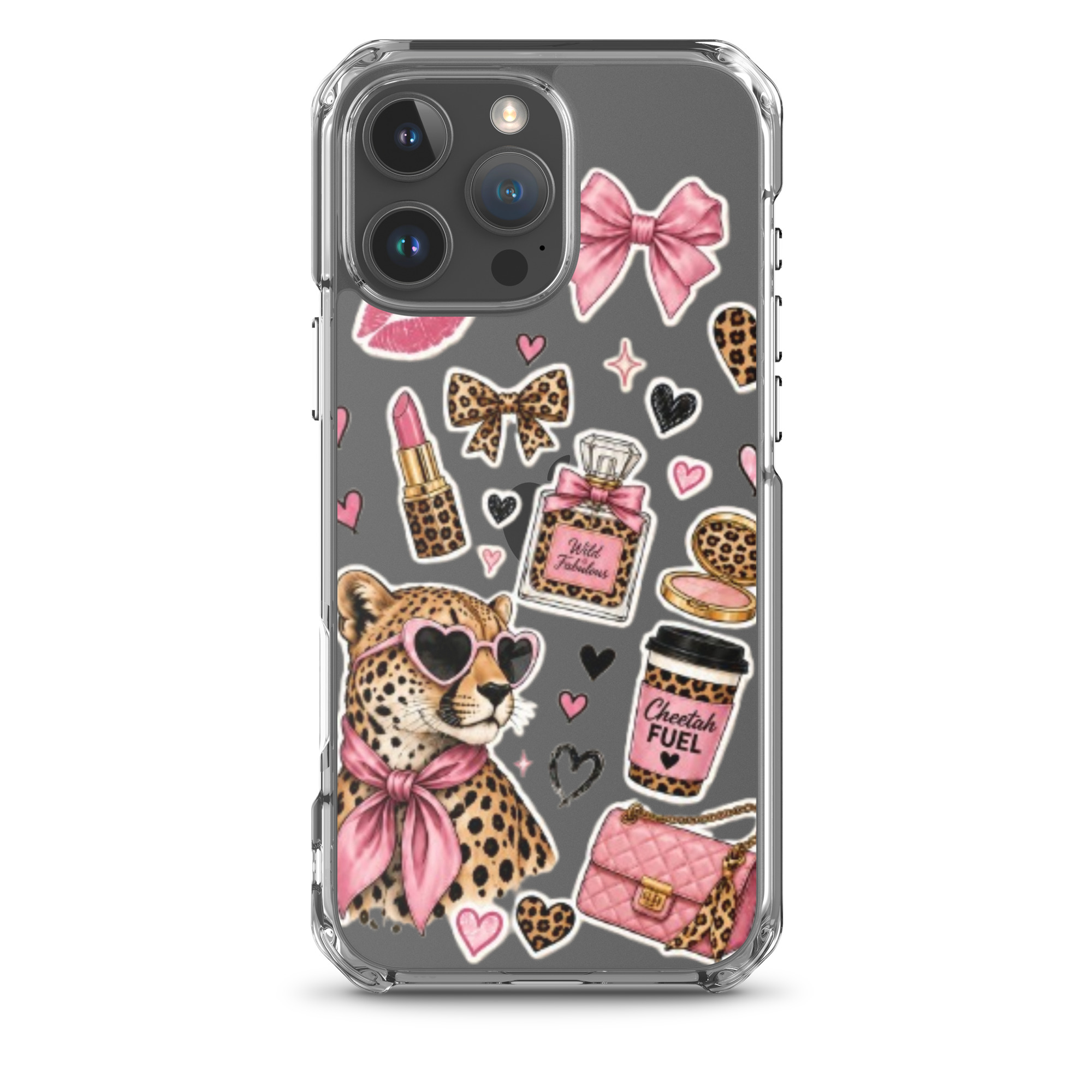 Wild Cheetah Stickers Clear Case for iPhone - Image 42