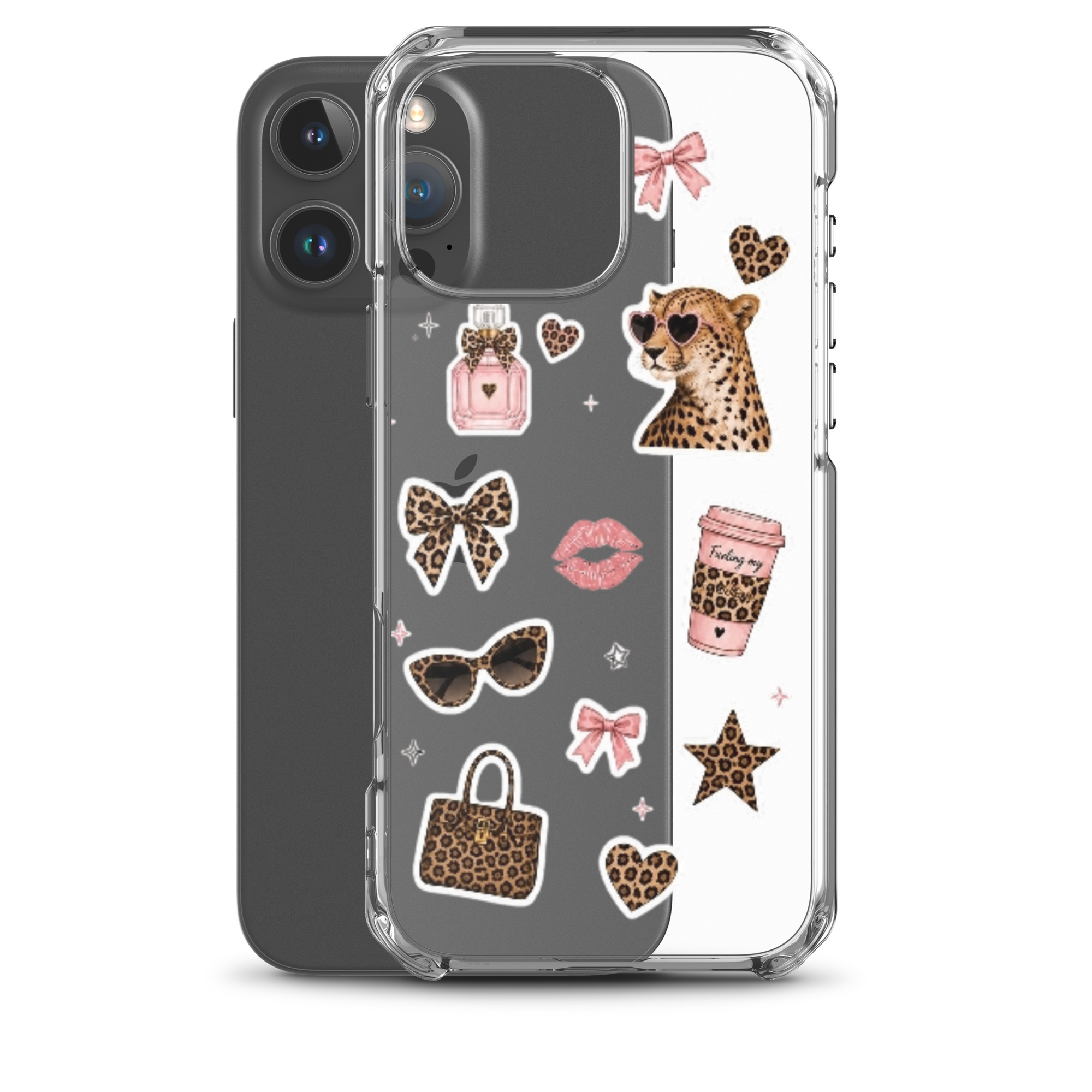 Cheetah Girl Stickers Clear Case for iPhone - Image 43