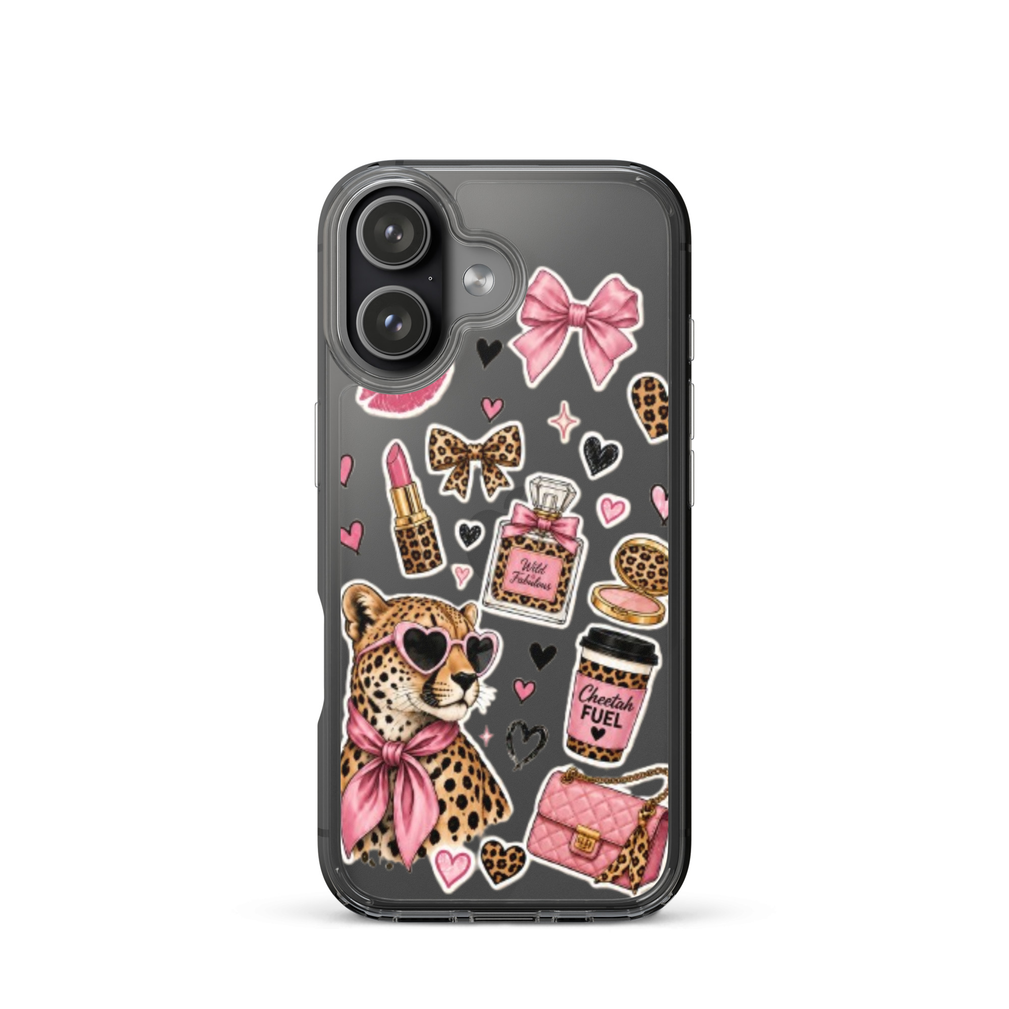 Wild Cheetah Stickers Clear Case for iPhone - Image 50