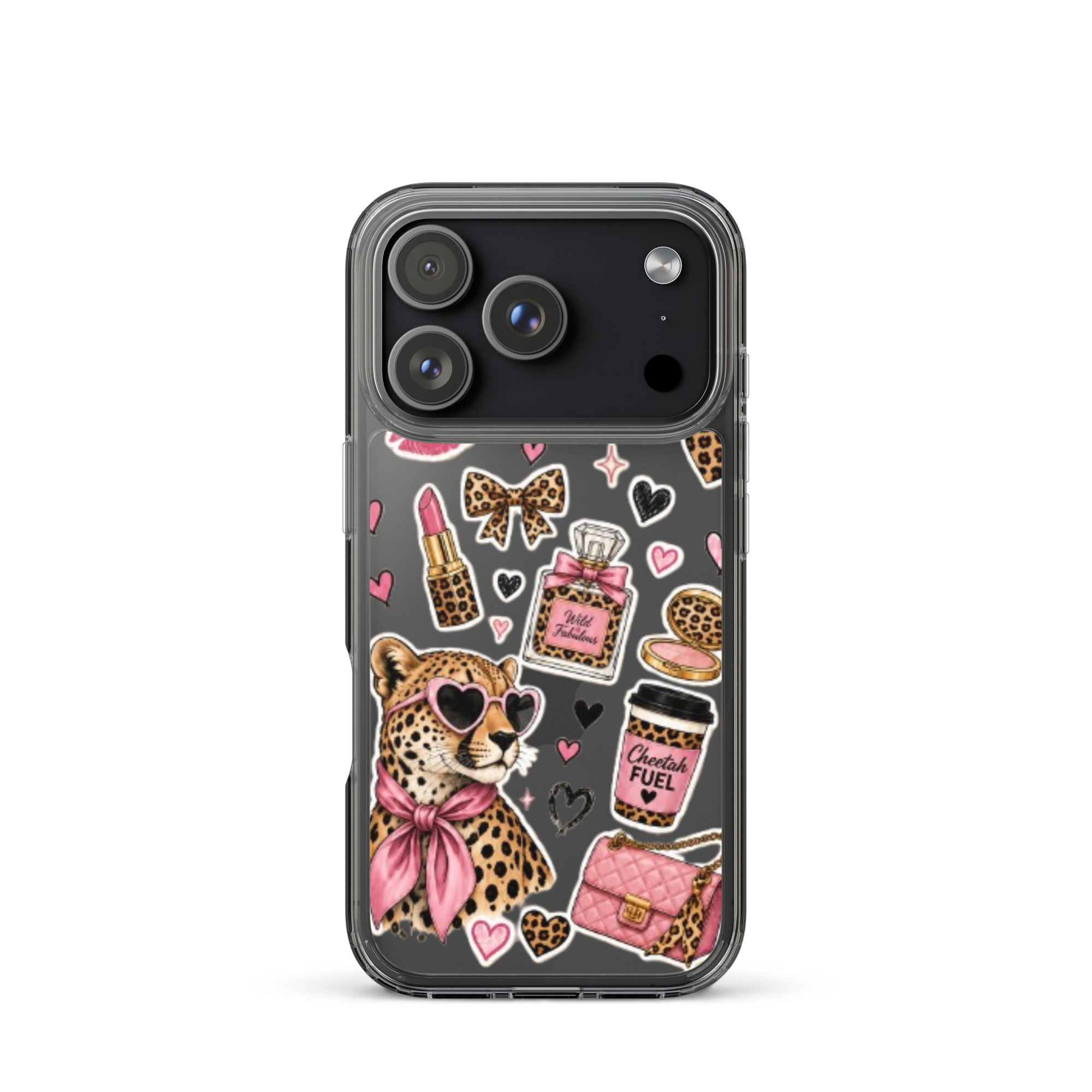 Wild Cheetah Stickers Clear Case for iPhone - Image 49
