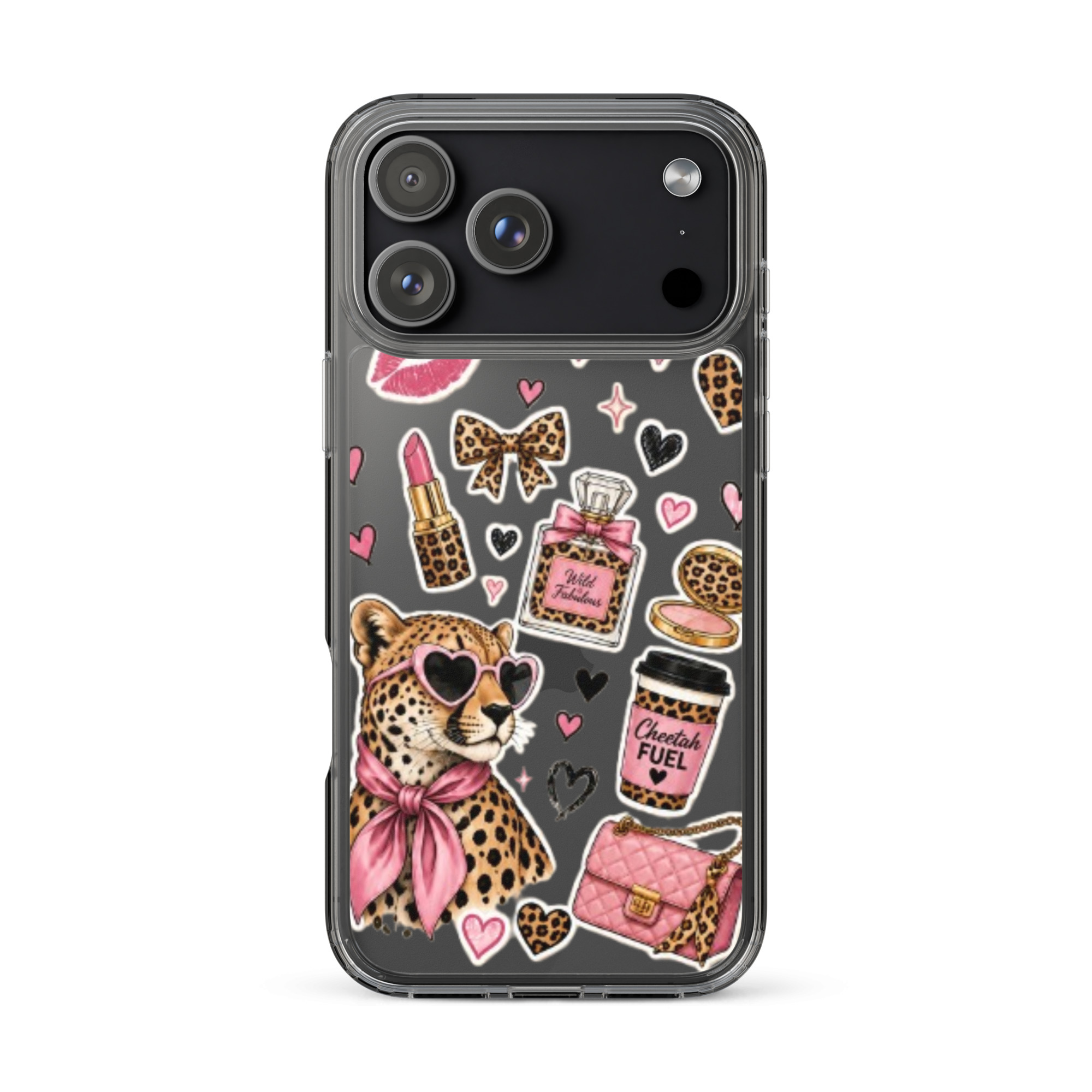 Wild Cheetah Stickers Clear Case for iPhone - Image 48