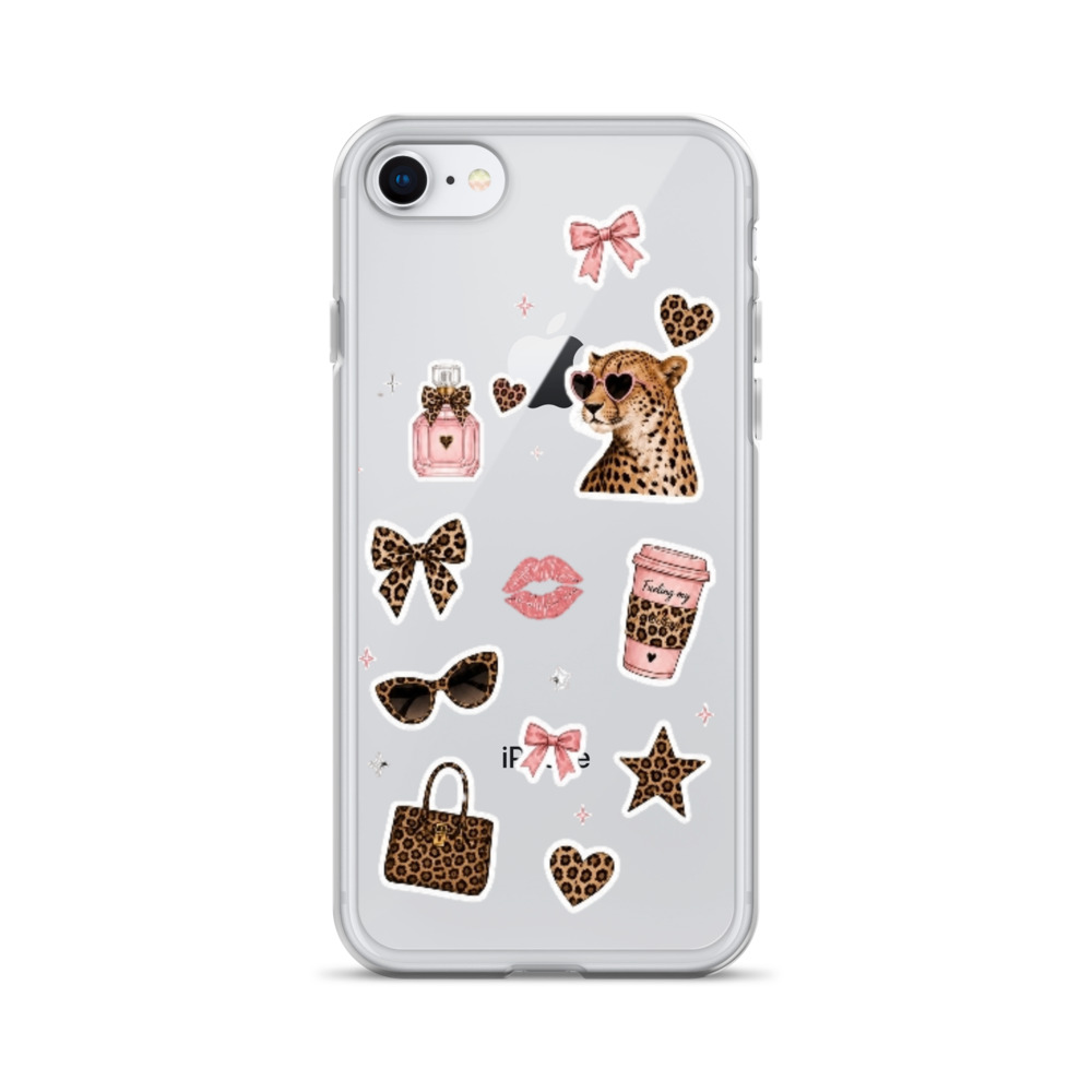 Cheetah Girl Stickers Clear Case for iPhone - Image 51