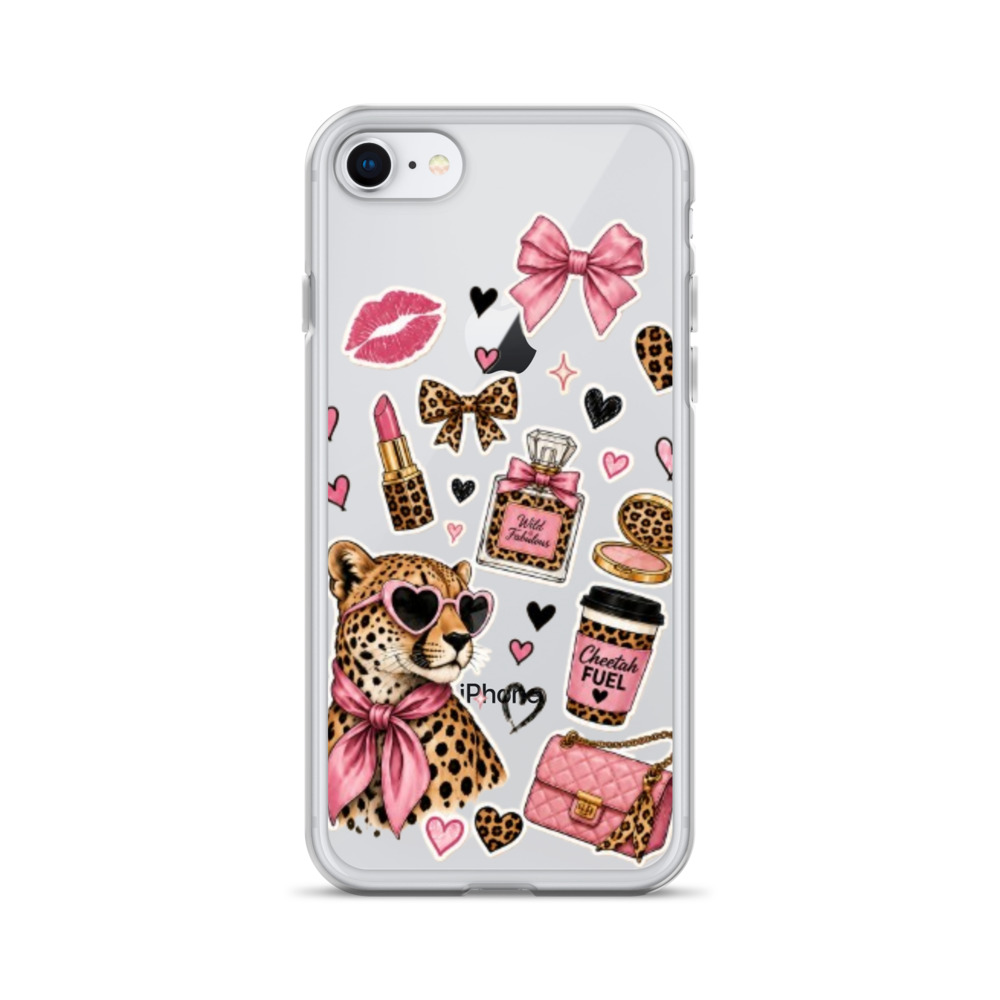 Wild Cheetah Stickers Clear Case for iPhone - Image 51