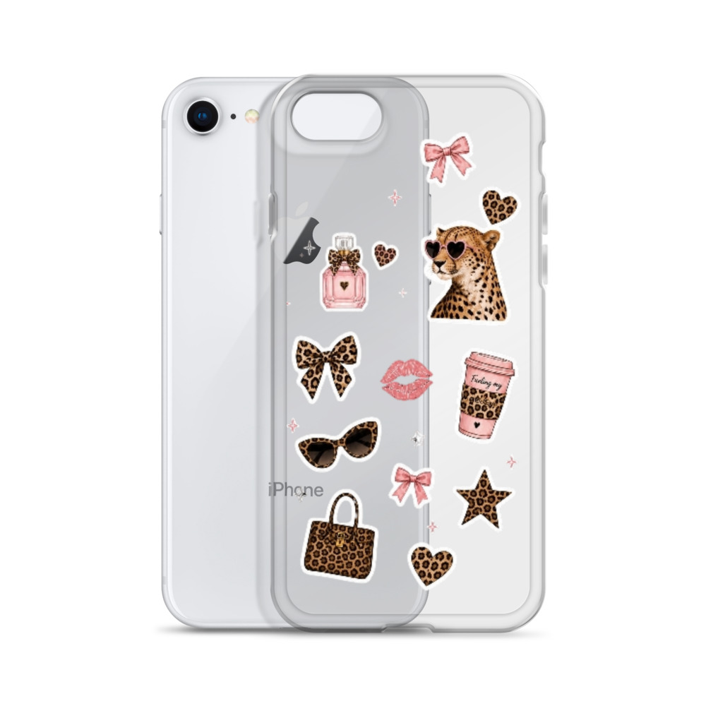 Cheetah Girl Stickers Clear Case for iPhone - Image 52
