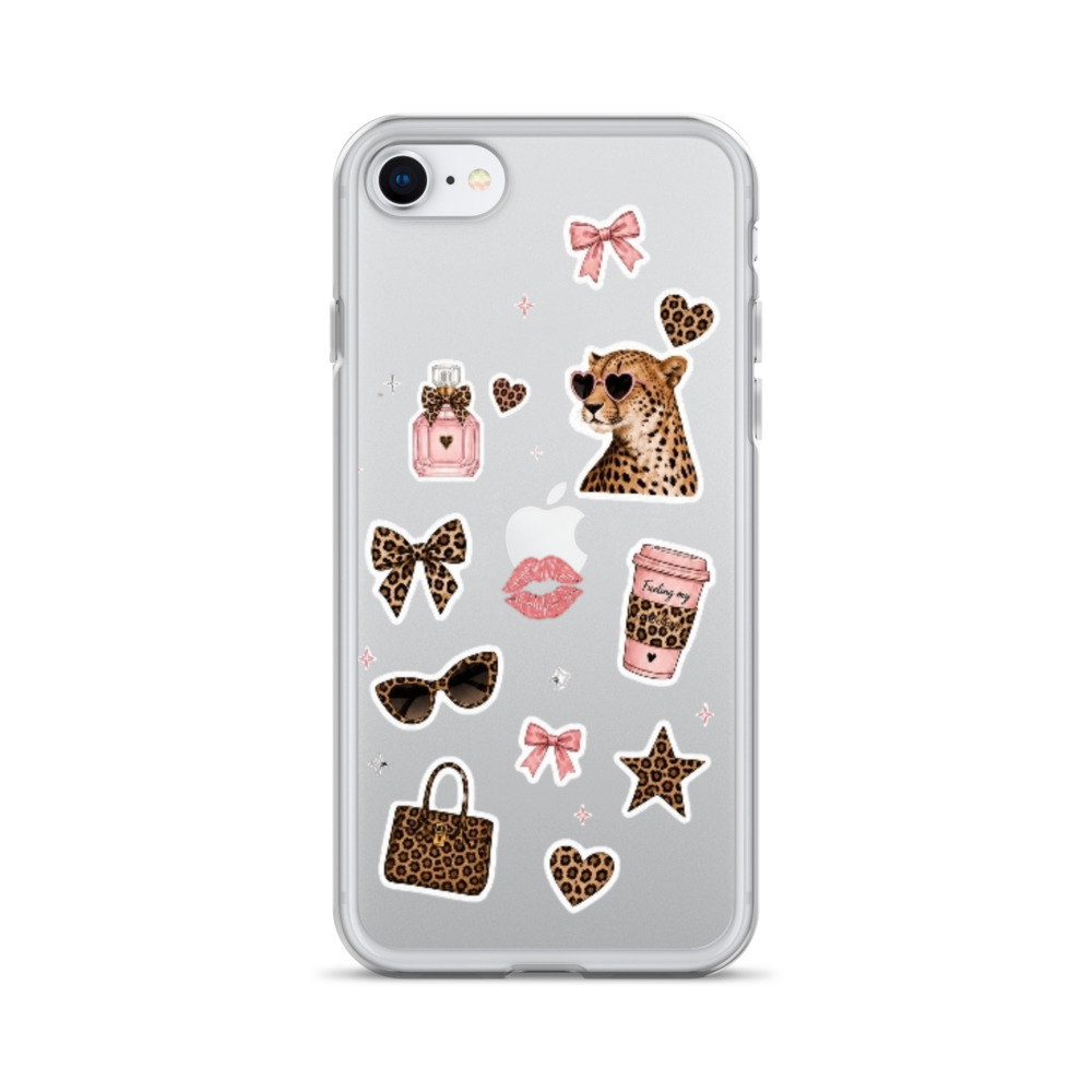 Cheetah Girl Stickers Clear Case for iPhone - Image 53