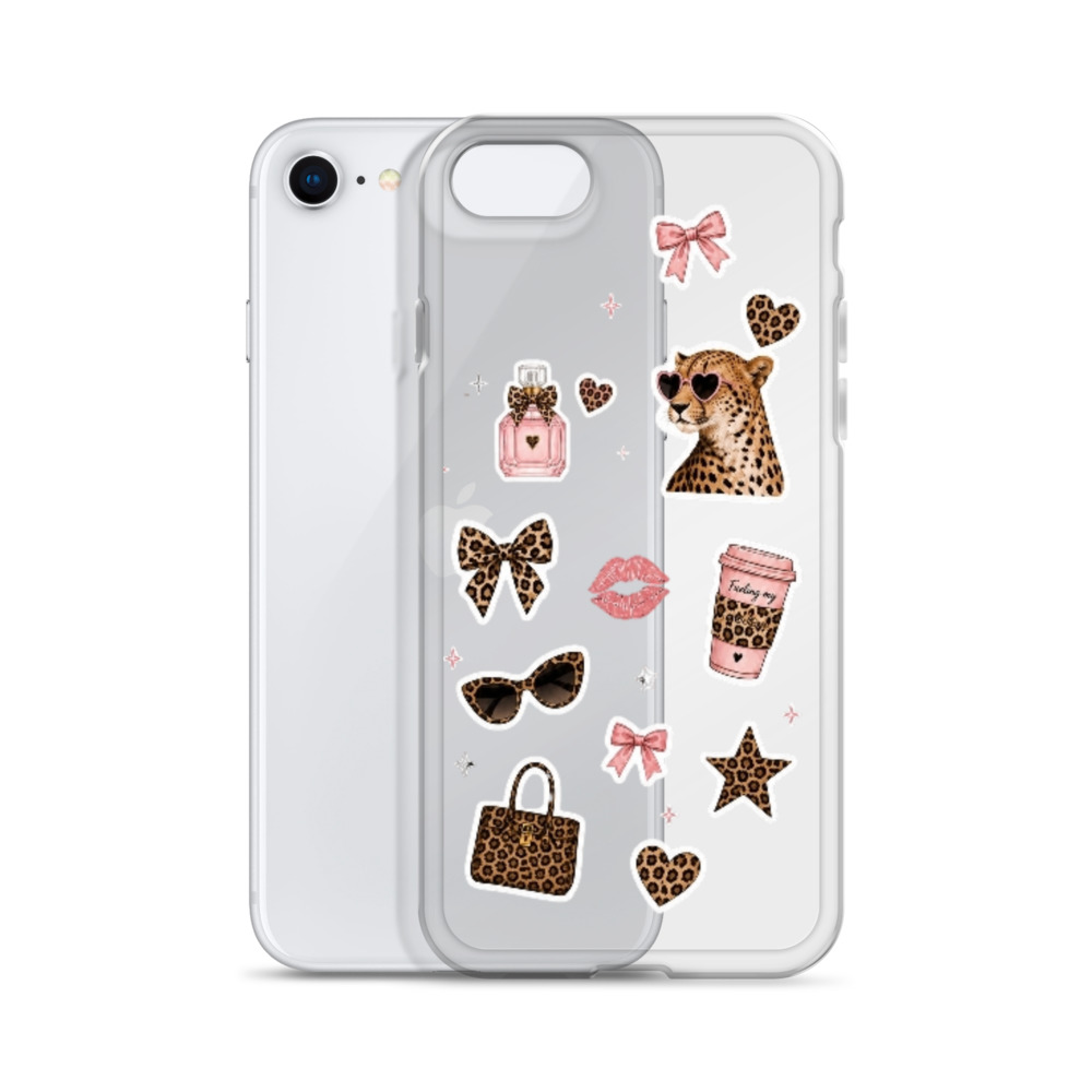 Cheetah Girl Stickers Clear Case for iPhone - Image 54