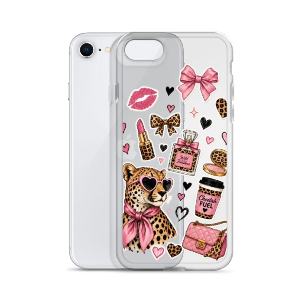 Wild Cheetah Stickers Clear Case for iPhone - Image 54