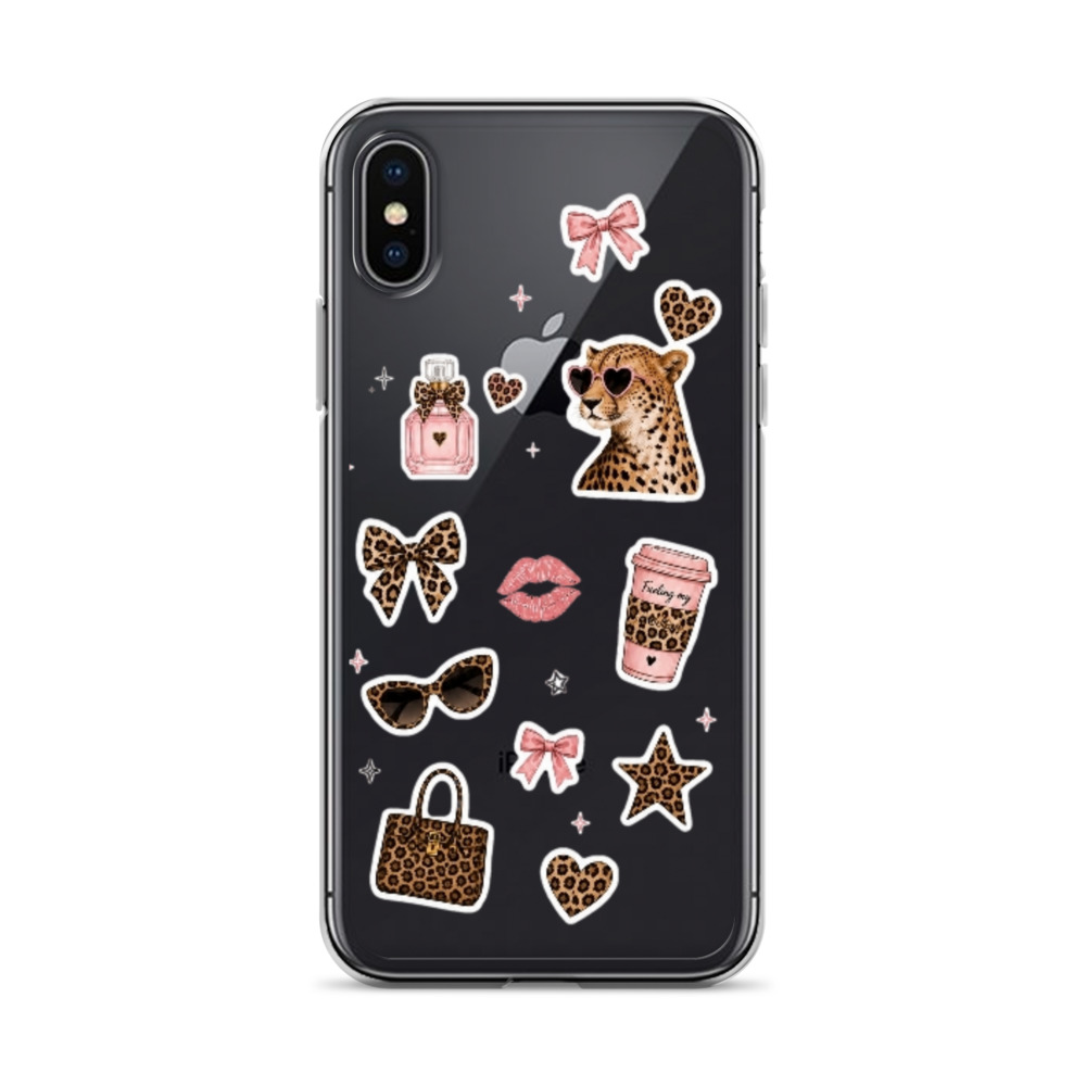 Cheetah Girl Stickers Clear Case for iPhone - Image 55