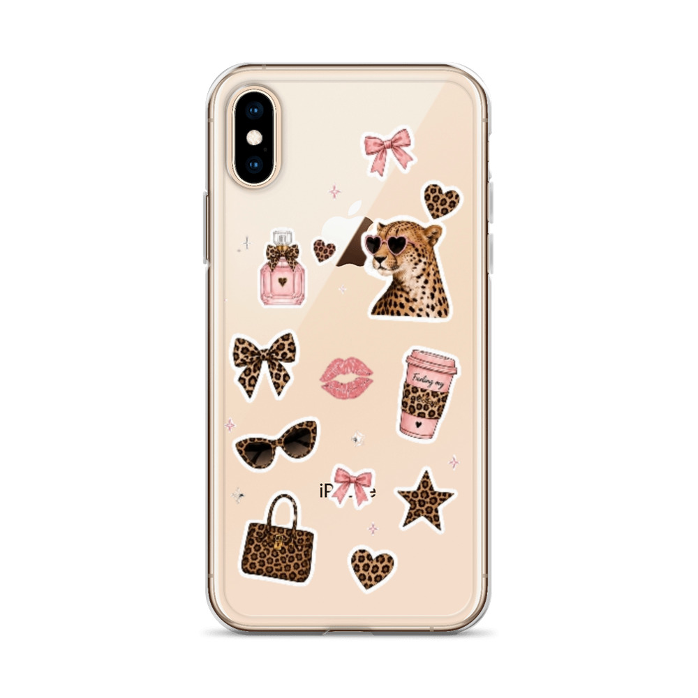 Cheetah Girl Stickers Clear Case for iPhone - Image 57