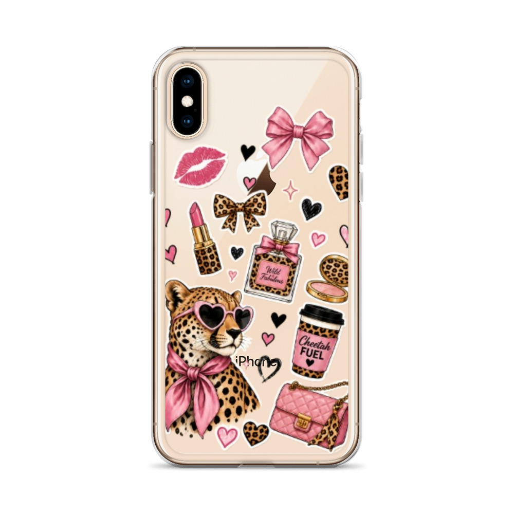 Wild Cheetah Stickers Clear Case for iPhone - Image 57